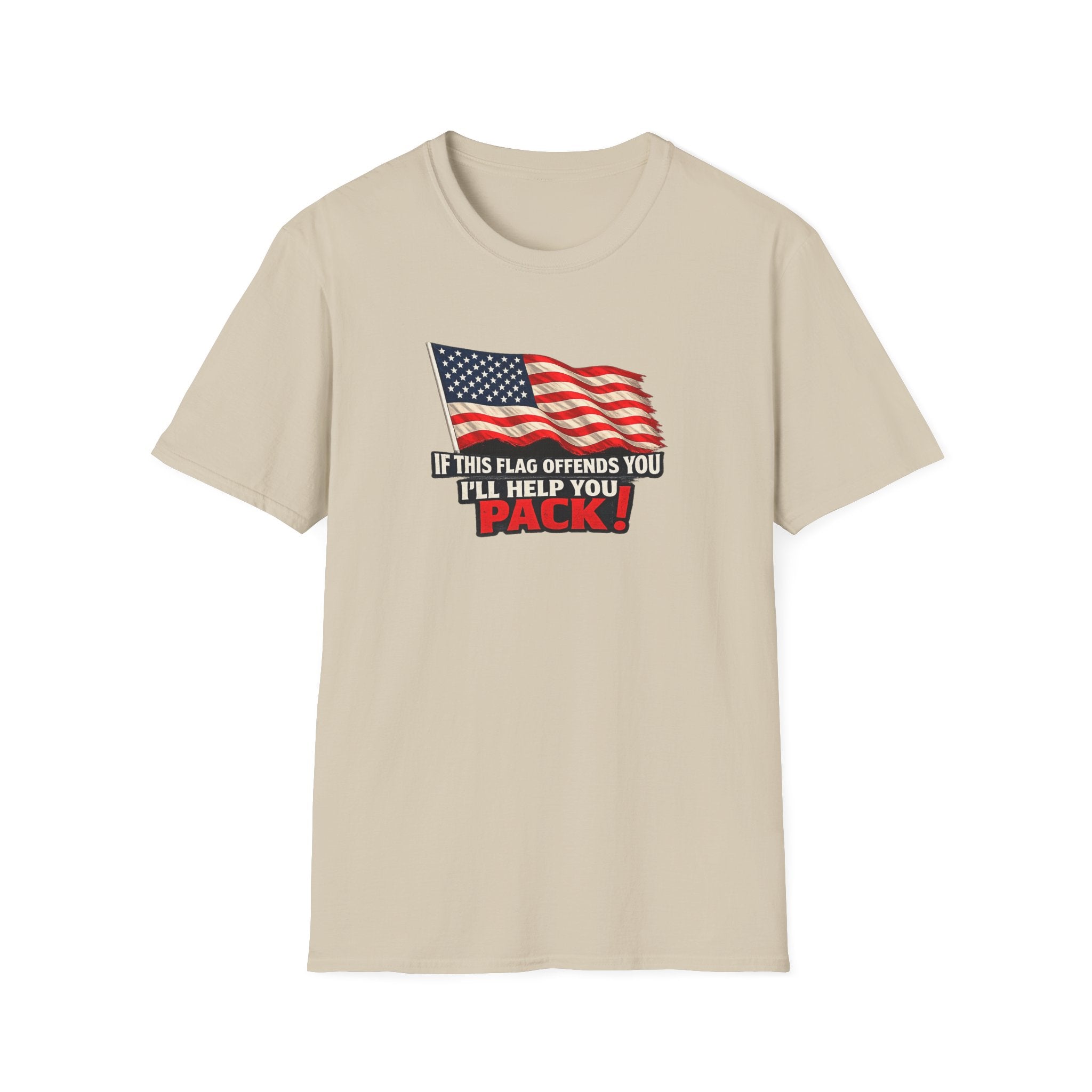 If This Flag Offends You I'll Help You Pack Tee | Patriotic American Flag Shirt | Gift for Patriots | 7 colors - 100% cotton
