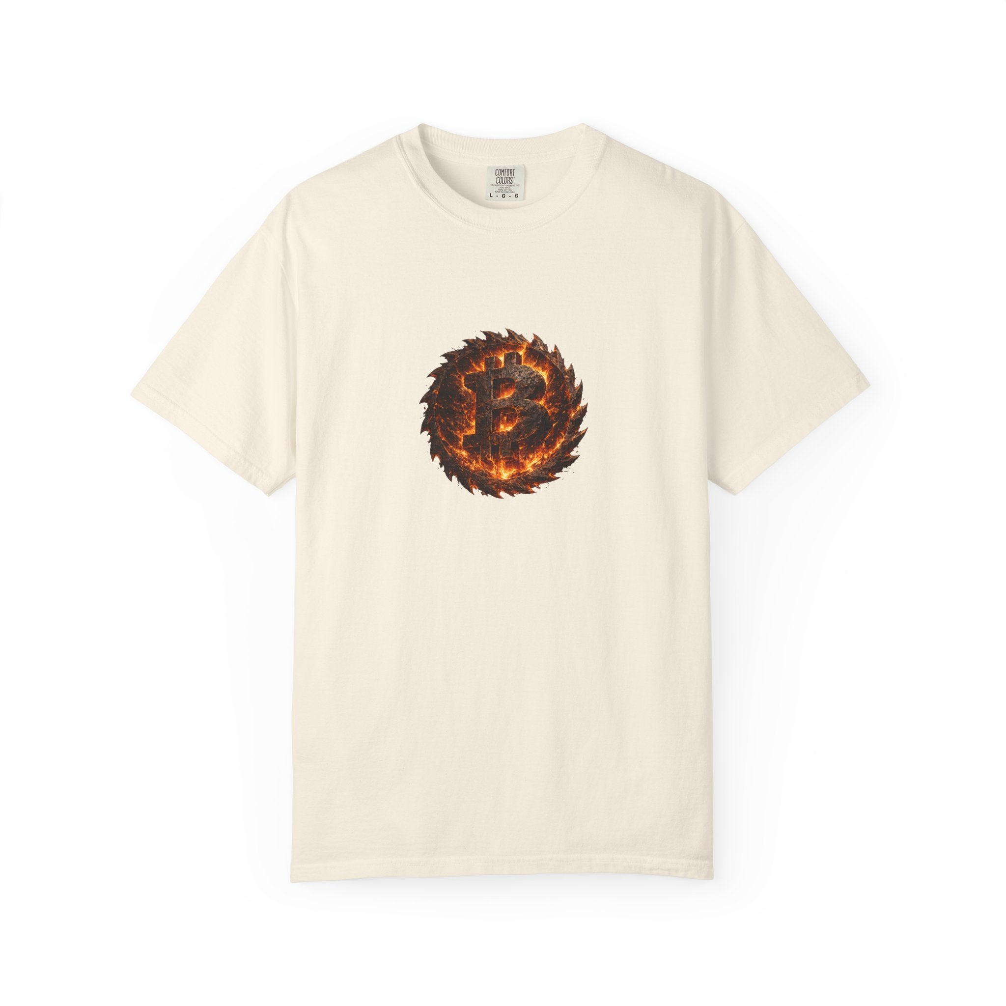 Fiery Bitcoin TShirt | Crypto Investor Shirt | Bitcoin Holder Tee | Crypto Wealth Streetwear| Burning Crypto Emblem | 4 colors - 100% cotton