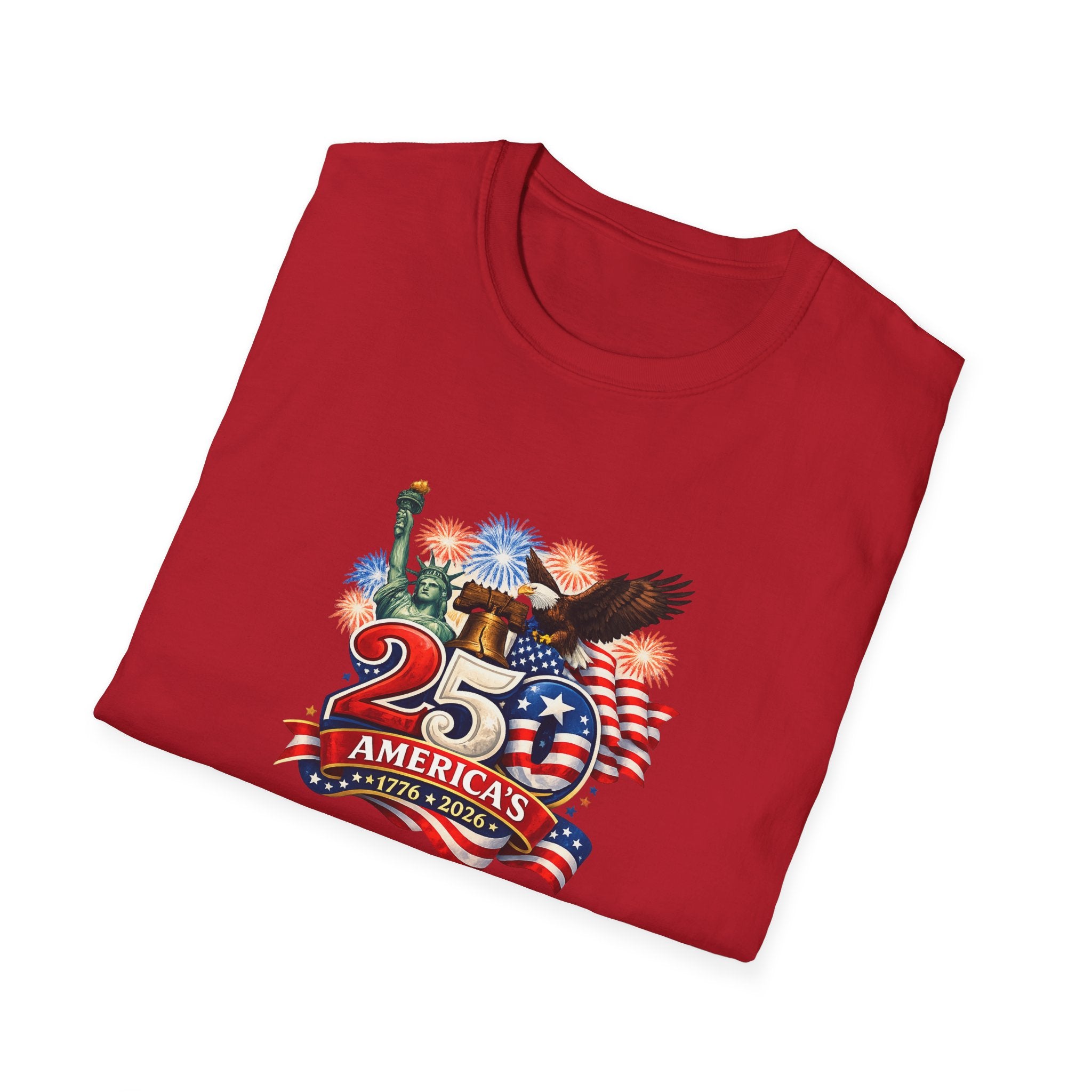 America 250 Shirt | Patriotic 1776-2026 TShirt | USA Anniversary Tee | Fourth of July Shirt | Red White Blue Tee | 7 colors - 100% cotton