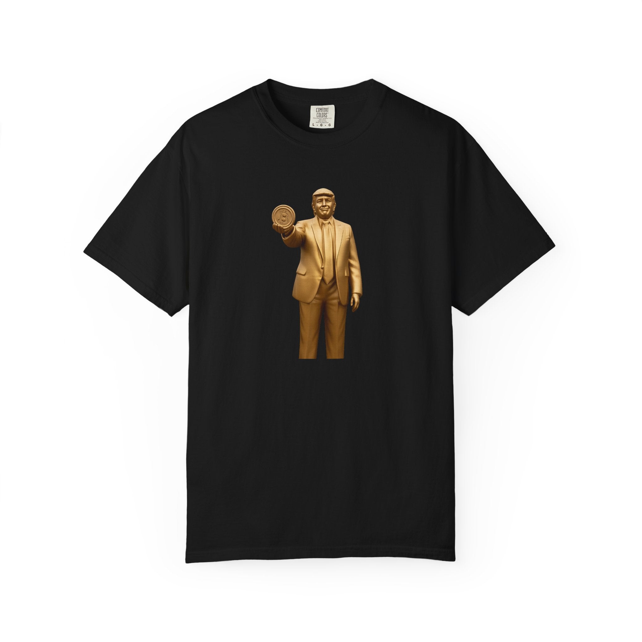 Golden Trump Bitcoin Statue TShirt | Political Crypto Graphic Tee | Bold Pro-Trump Bitcoin Supporter Shirt | 6 colors - 100% cotton
