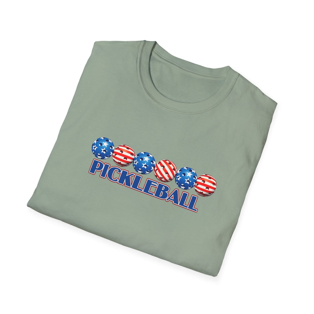 Patriotic Pickleball Shirt | USA American Flag Pickleball Tee | July 4th Pickleball Gift | Pickleball Player Shirt | 6 colors - 100% cotton