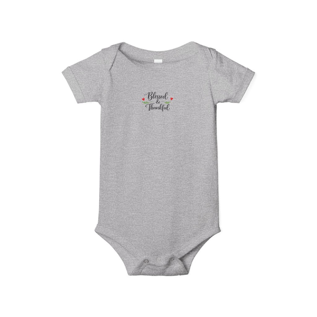 Blessed & Thankful Baby Onesie | Cute Christian Baby Bodysuit | Faith Baby Shower Gift | Religious Infant Clothes | 7 colors - 100% cotton
