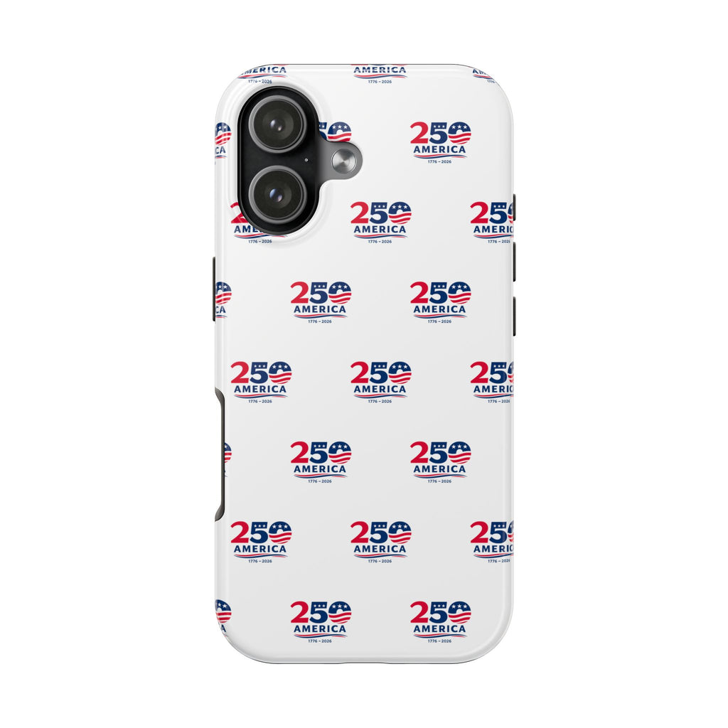 America 250 Tough Phone Case | Patriotic USA 1776-2026 iPhone Samsung Case | Glossy Protective Fourth of July Phone Cover