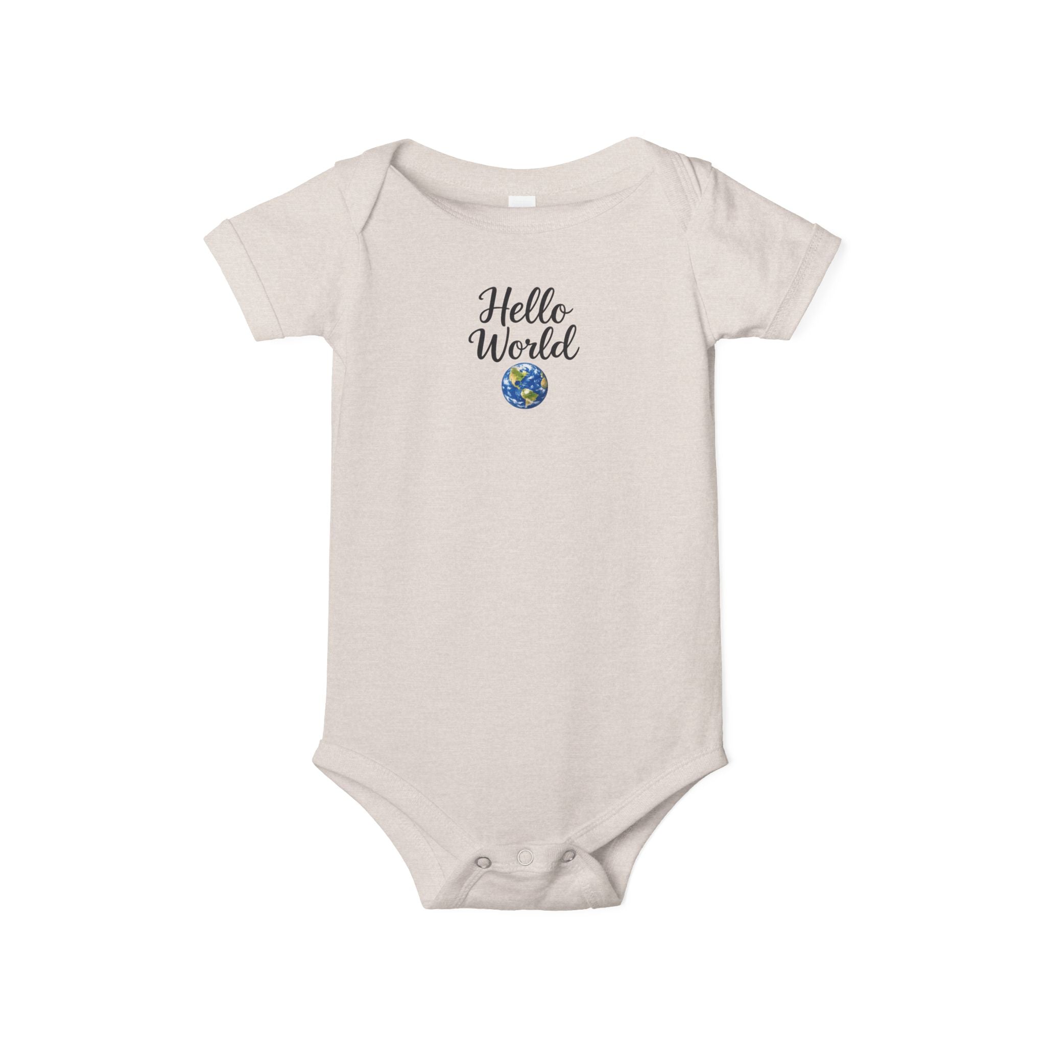Hello World Baby Onesie |  Cute Baby Shower Gift | Infant Outfit for Boys or Girls | Baby Announcement Outfit | 7 colors - 100% cotton