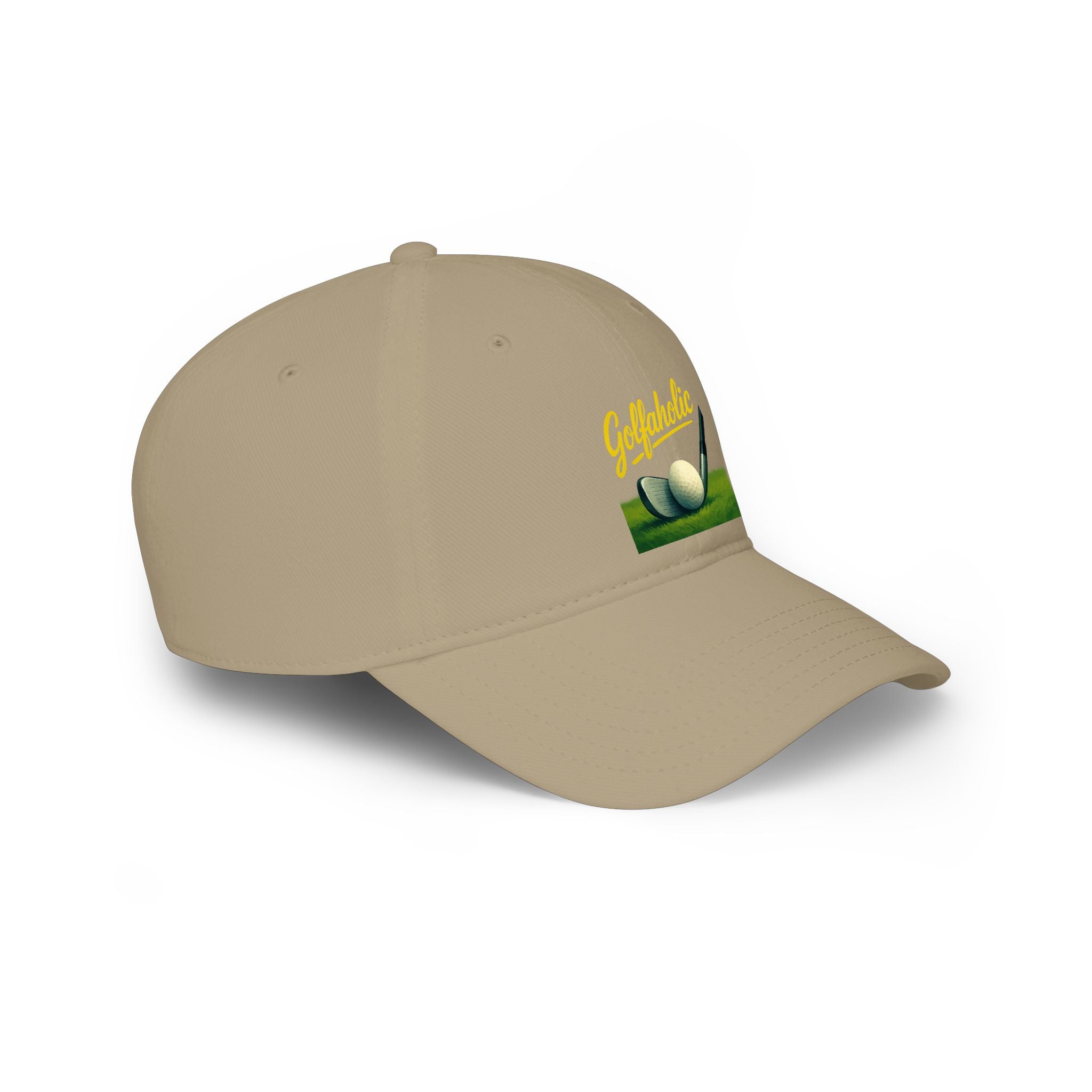 Golfaholic Hat | Funny Golf Lover Dad Cap | Golf Gift for Men | Adjustable Beige Golf Cap | Golfer Birthday Gift | 4 colors
