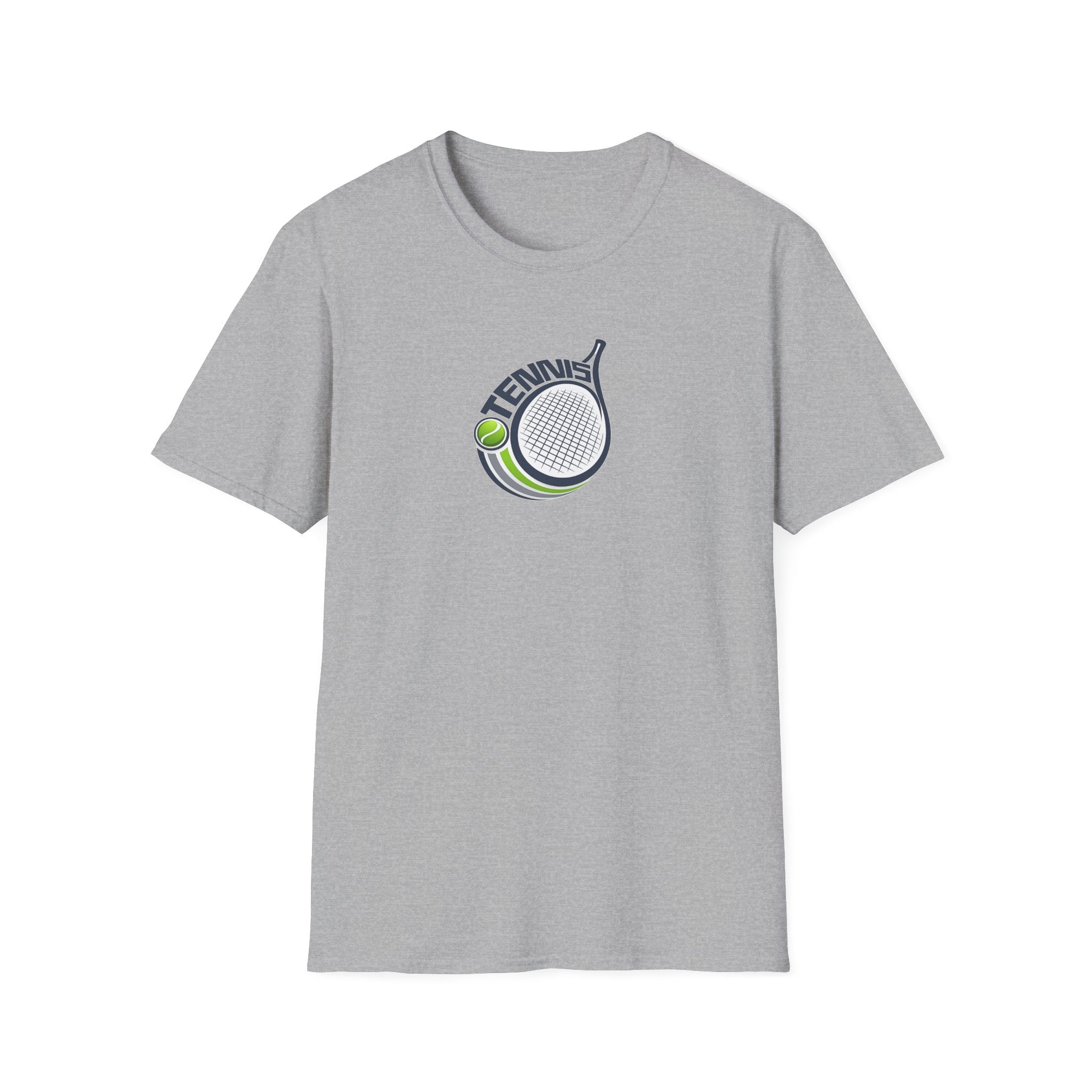 Tennis Racket Graphic T-Shirt | Tennis Ball Logo Tee | 3 colors - 100% cotton