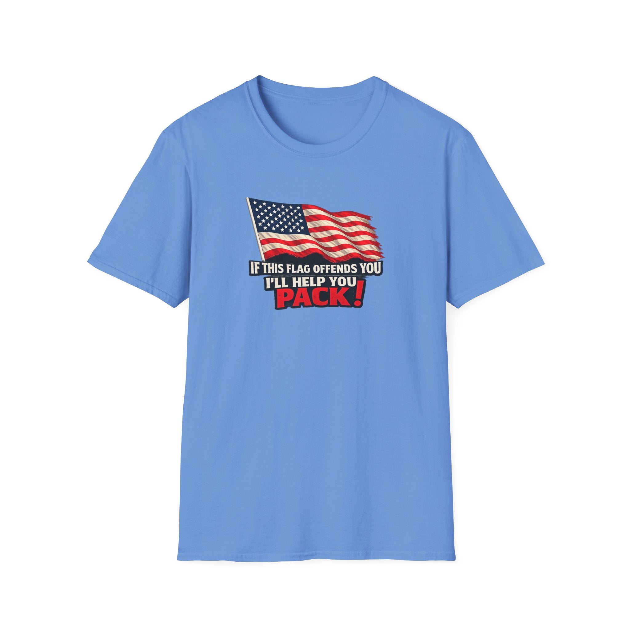 If This Flag Offends You I'll Help You Pack Tee | Patriotic American Flag Shirt | Gift for Patriots | 7 colors - 100% cotton