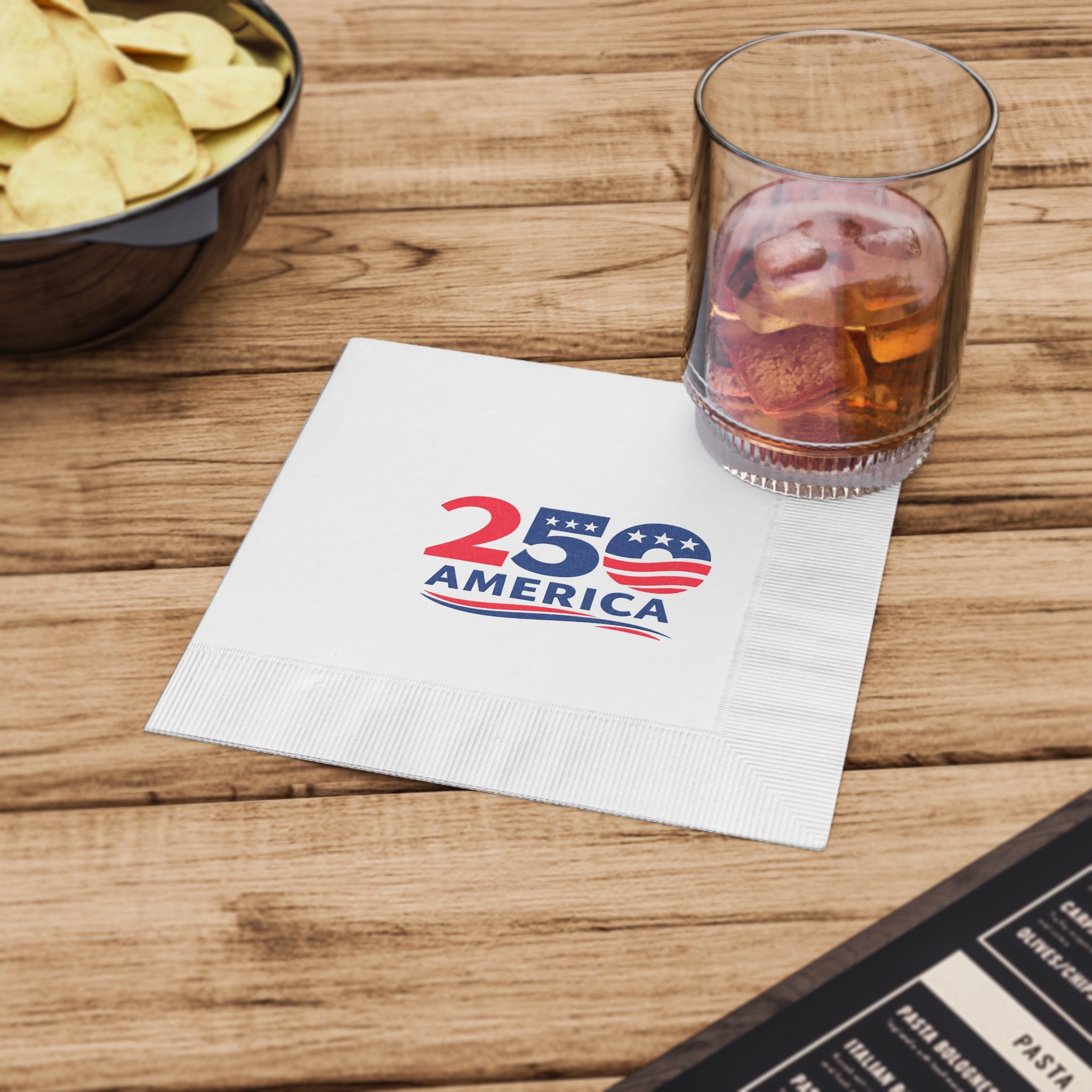 America 250 Napkins | Patriotic Party Napkins | USA  Anniversary Napkins | July 4th Party Decor Cookout Napkins | (50 or 100 Count) 2 sizes