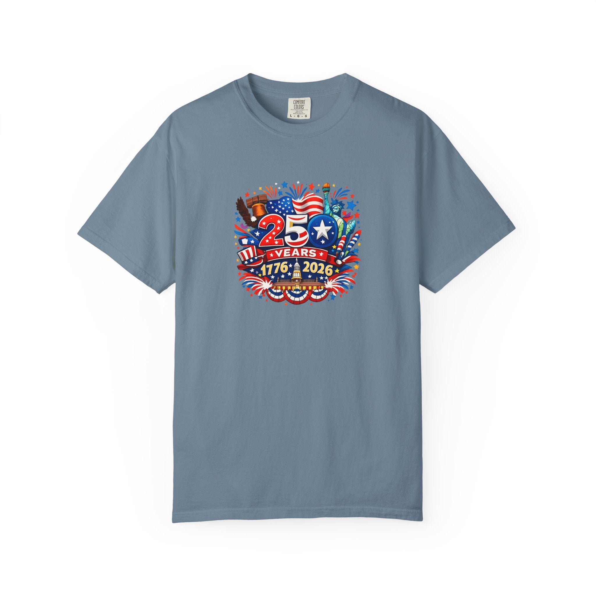 America 250 Years Shirt | 1776-2026 Tee | USA Independence Anniversary Shirt | Fourth of July Shirt | 6 colors - 100% cotton