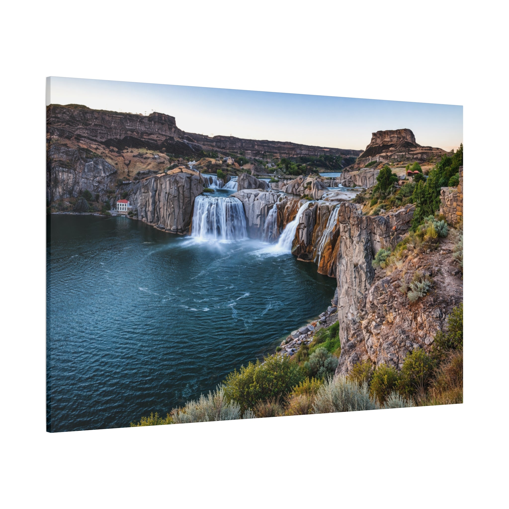 Shoshone Falls Canvas - Twin Falls Waterfall Wall Art - Snake River Canyon Landscape - Large Scenic Home Decor - Stretched, 1.25" - 6 Sizes