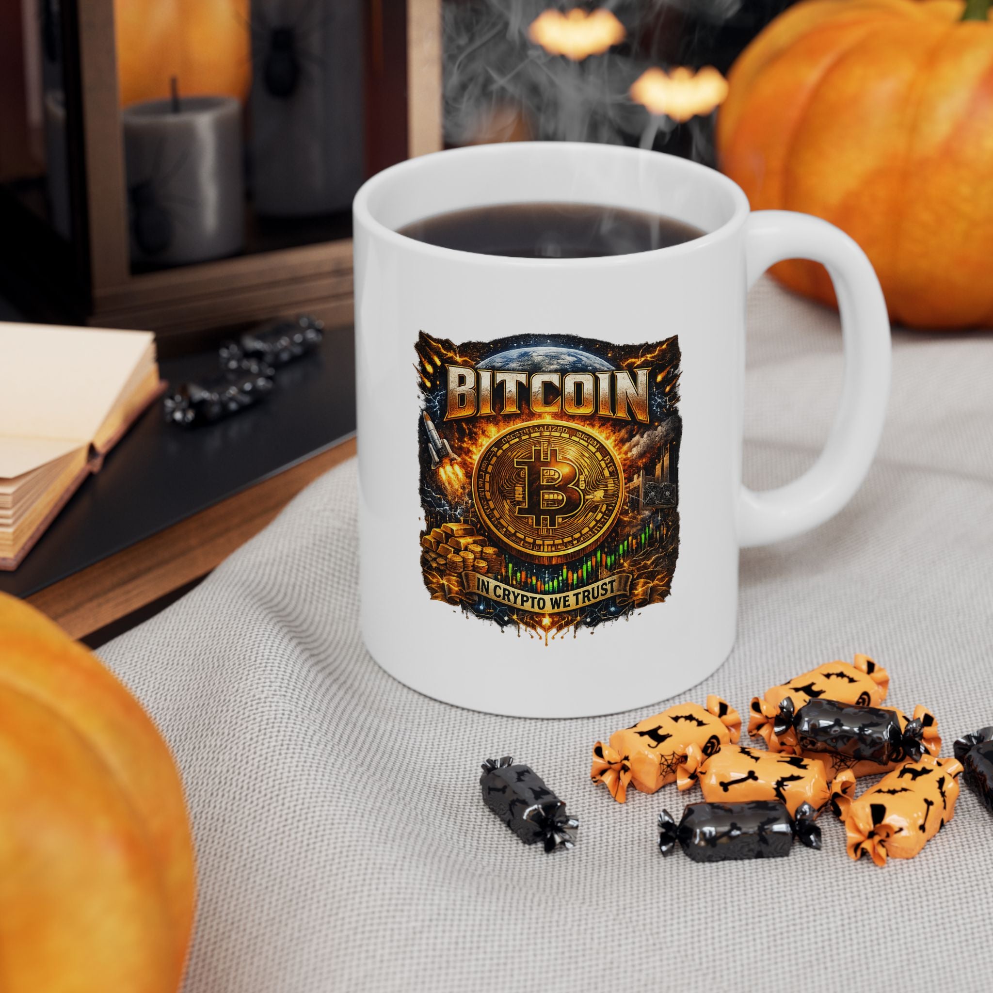 Bitcoin Coffee Mug | In Crypto We Trust Mug | Crypto Investor Mug | Bitcoin Lover Gift | Digital Gold Coffee Cup 11 oz