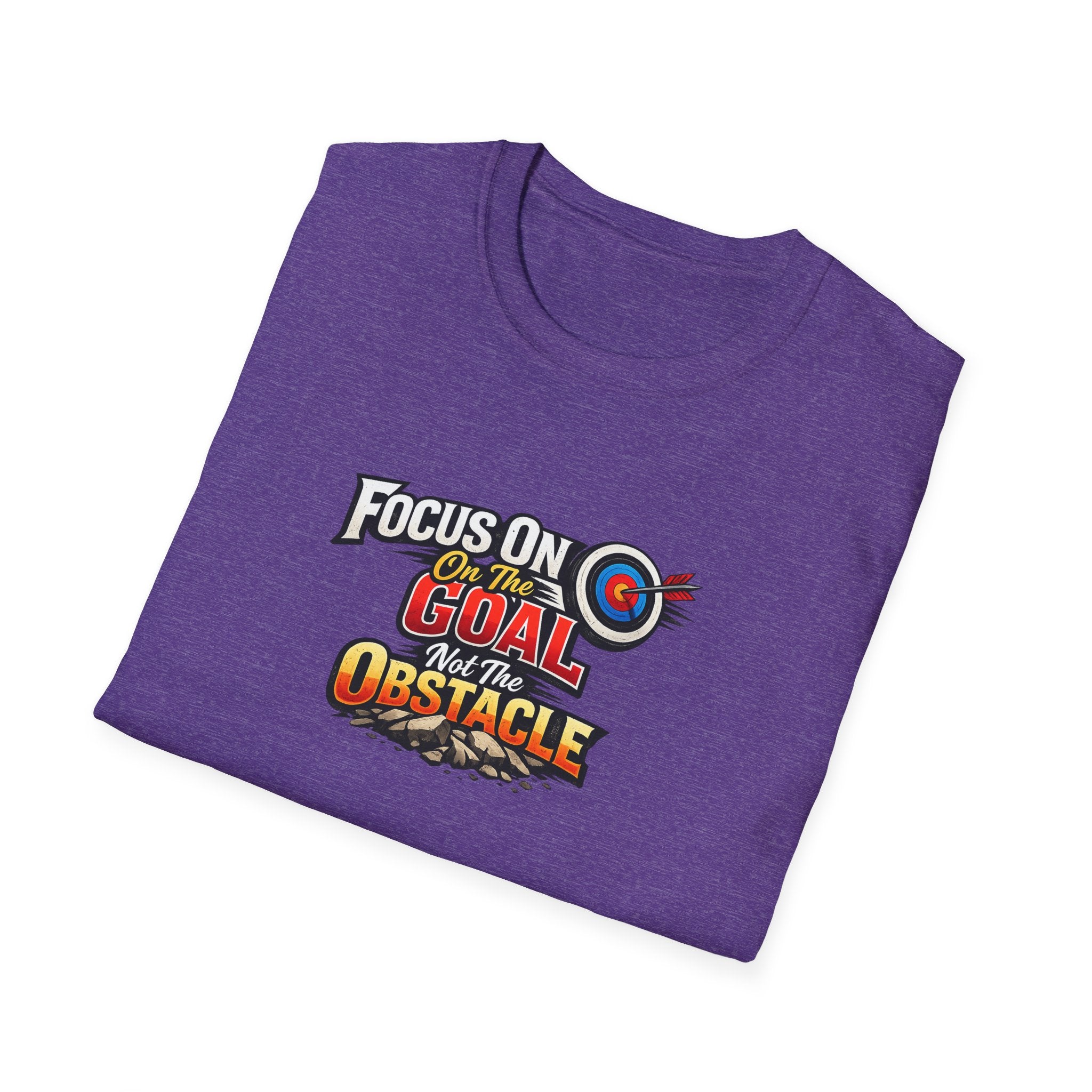 Focus On The Goal Not The Obstacle T-Shirt | Motivational Quote Shirt | Inspirational Graphic Tee | Mindset Success Shirt - 100% cotton