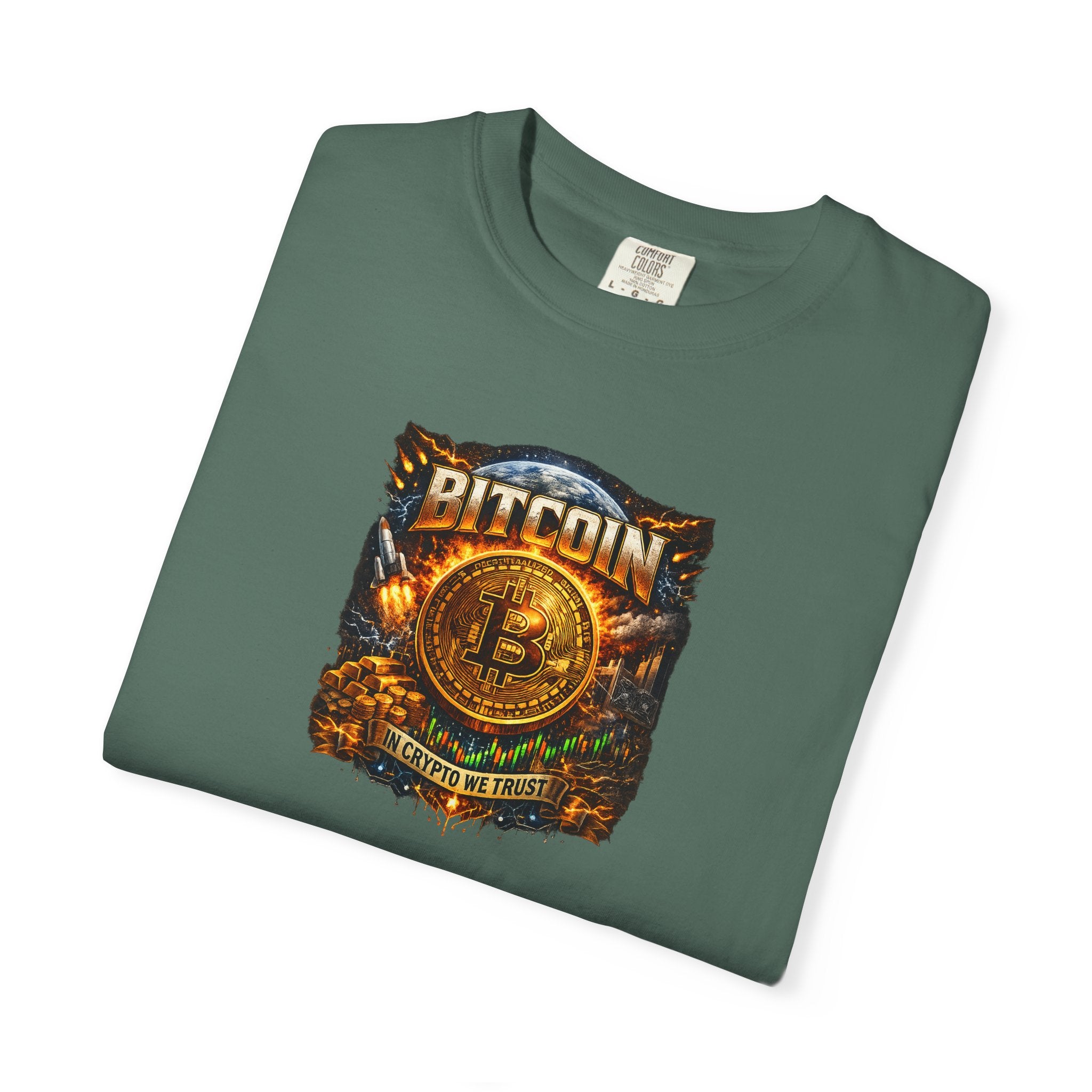Bitcoin T-Shirt | Crypto Investor Shirt | In Crypto We Trust Tee | Gift for Crypto Trader | BTC Lover Apparel | 4 colors - 100% cotton
