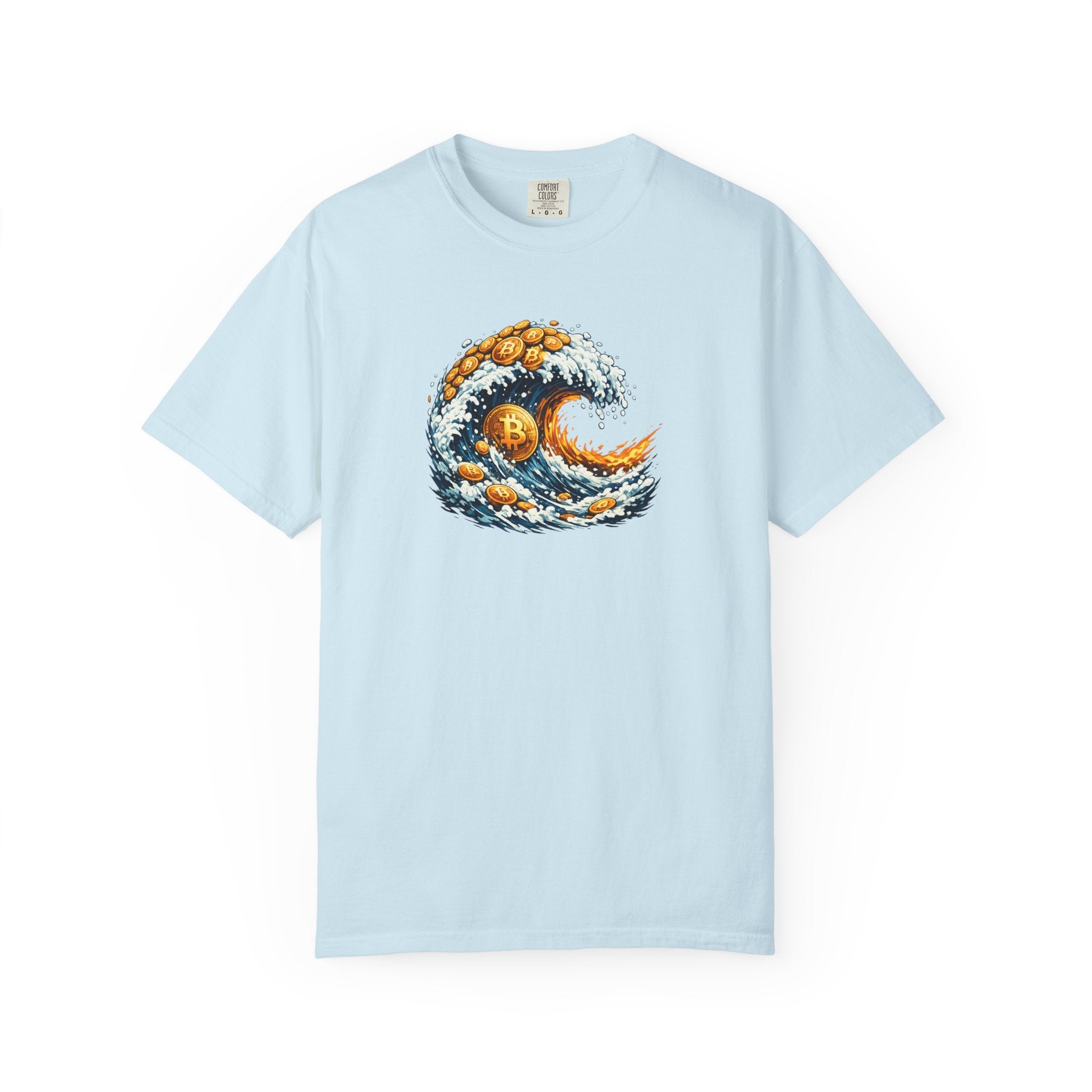 Bitcoin Tidal Wave T-Shirt | Futuristic Crypto Graphic Tee | Bitcoin Art Shirt | Crypto Gift for Him | 12 colors - 100% cotton