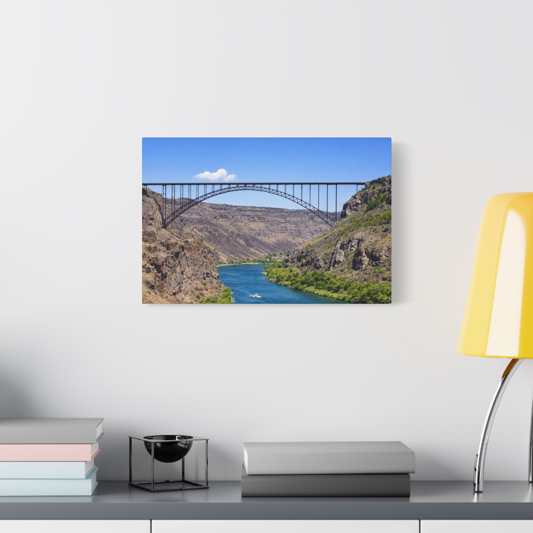 Perrine Bridge Canvas Wall Art | Snake River Canyon Landscape | Twin Falls Idaho Scenic Photography | Stretched 1.25" | 6 sizes