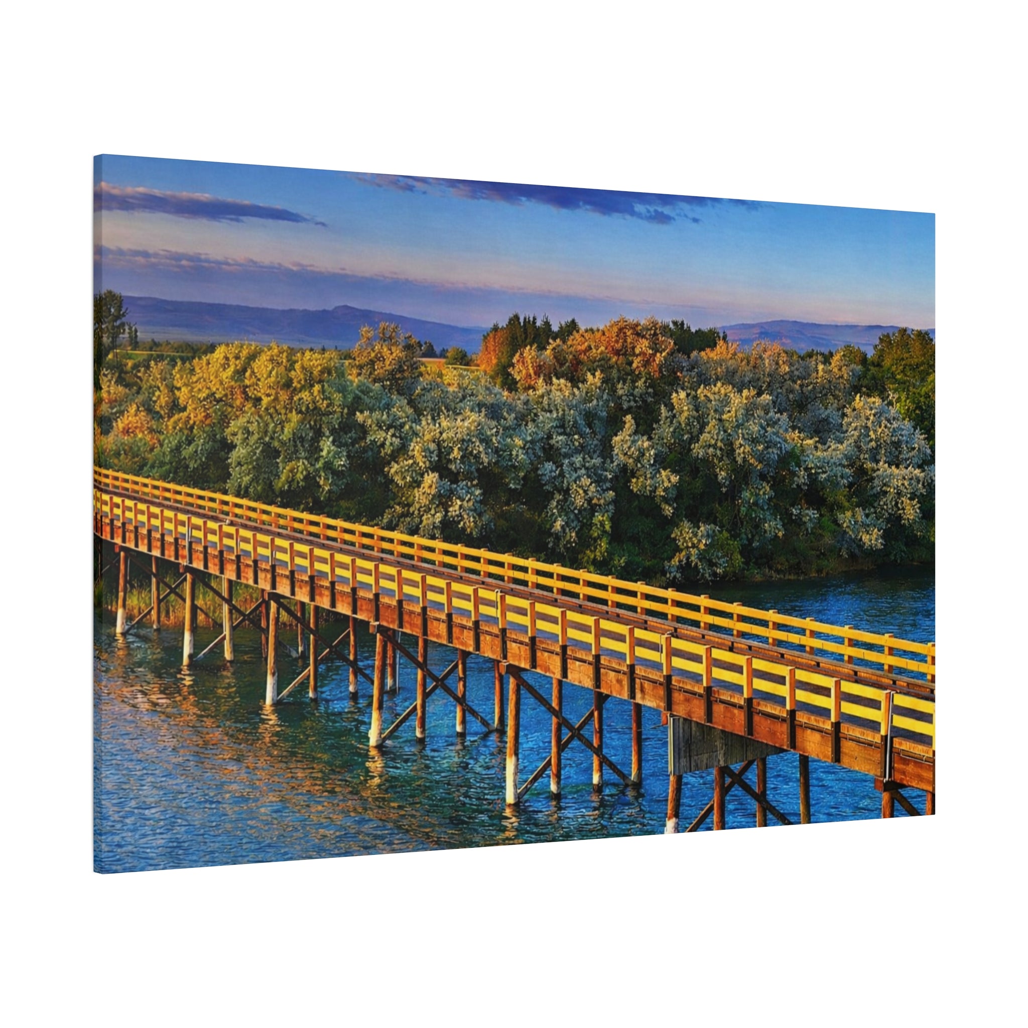 Jackson Bridge Matte Canvas | Idaho Wall Art |  Scenic Snake River  | Rustic Mountain Décor - 6 sizes