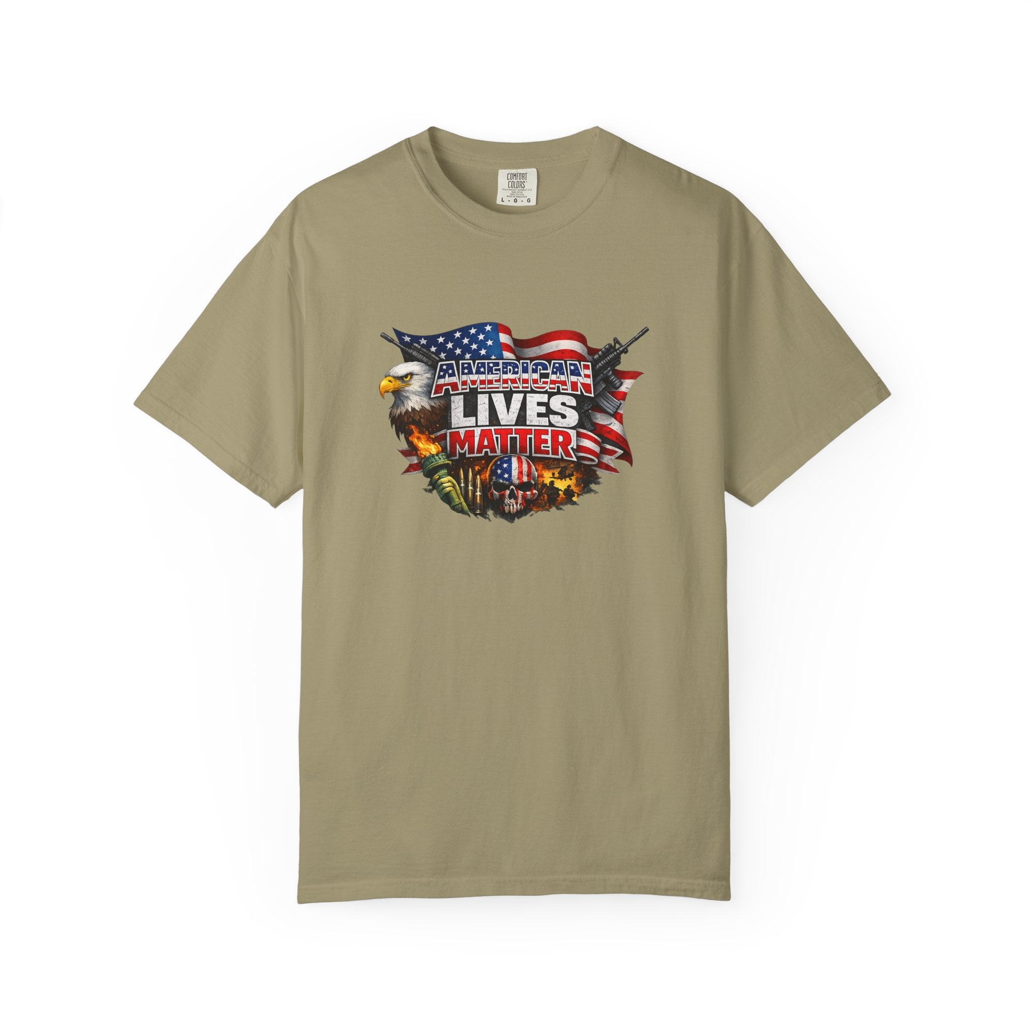 American Lives Matter Patriotic T-Shirt | Military Style USA Freedom Shirt | Veteran Support Tee | 7 colors - 100% cotton