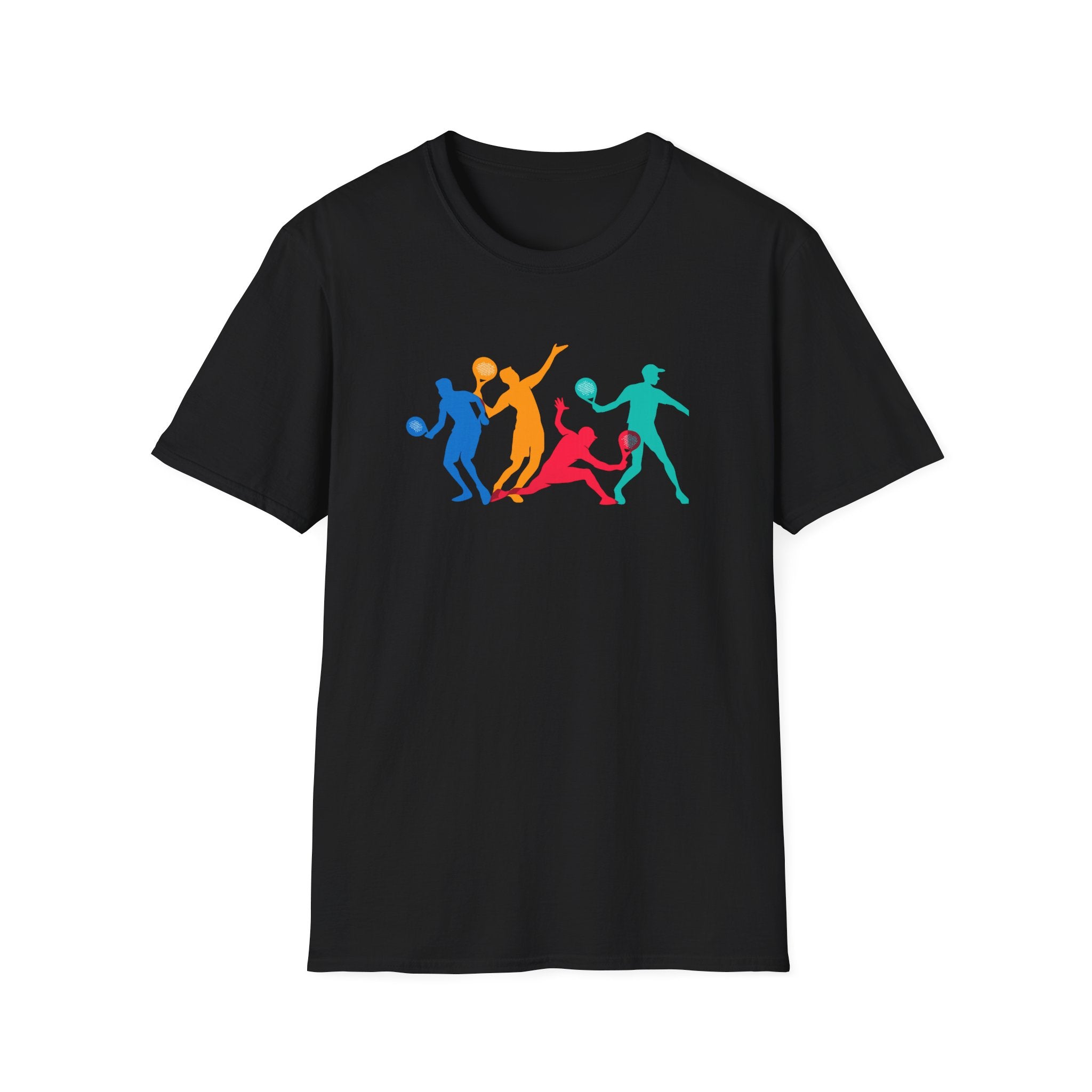 Colorful Tennis Silhouette T-Shirt | Modern Tennis Player Graphic Tee | Unisex Sports Shirt | Tennis Lover Gift | 3 colors - 100% cotton