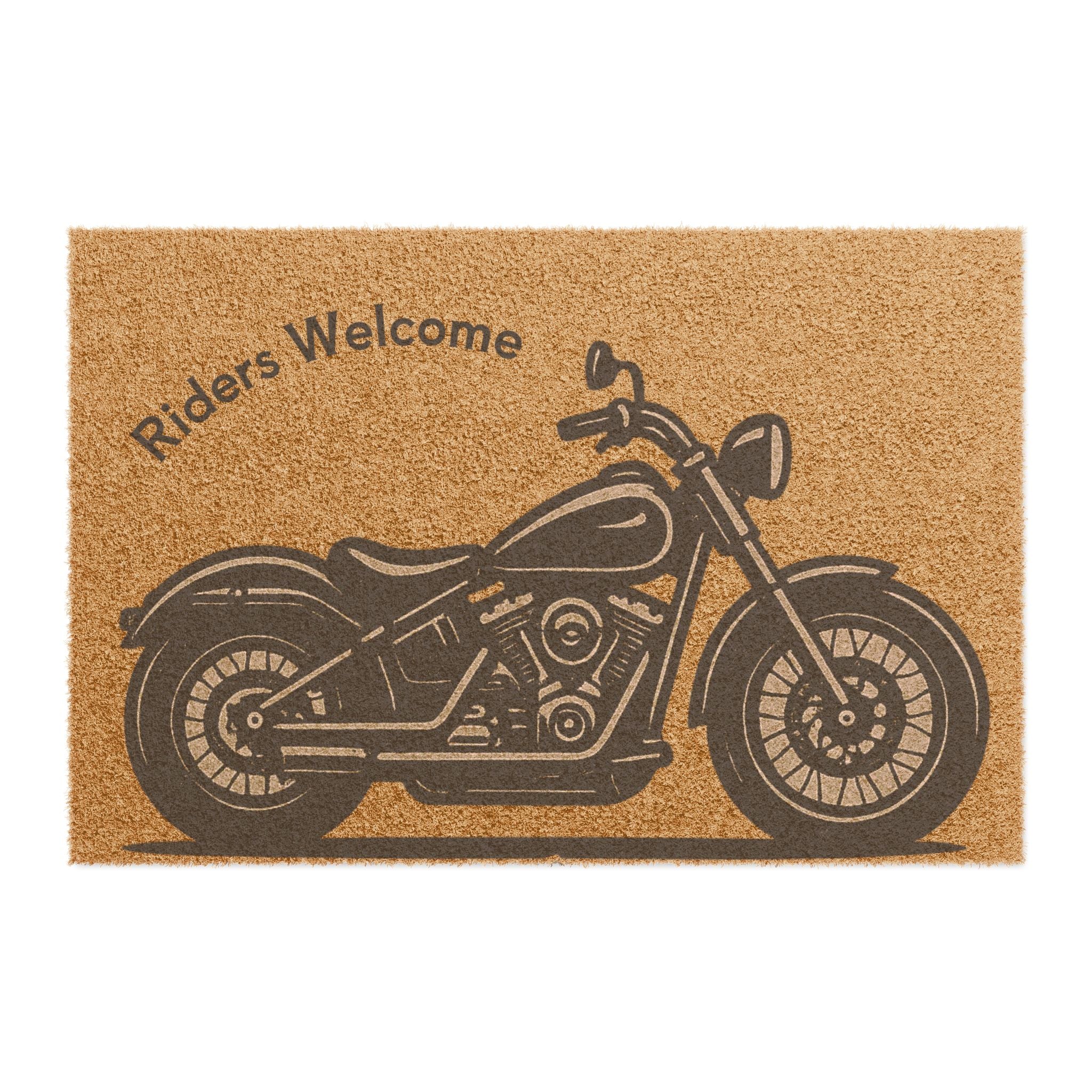 Riders Welcome Motorcycle Doormat | Harley Inspired Classic Biker Welcome Mat for Garage, Porch, or Man Cave