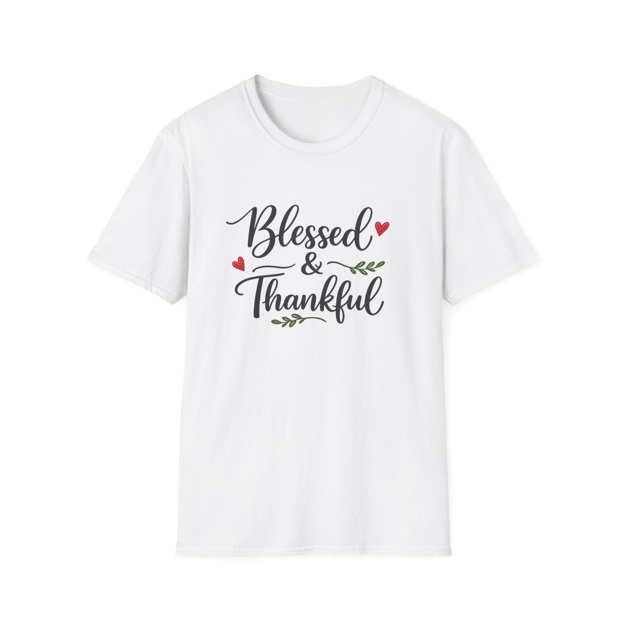 Blessed & Thankful T-Shirt | Christian Gratitude Shirt | Faith Inspired Tee | 7 colors - 100% cotton