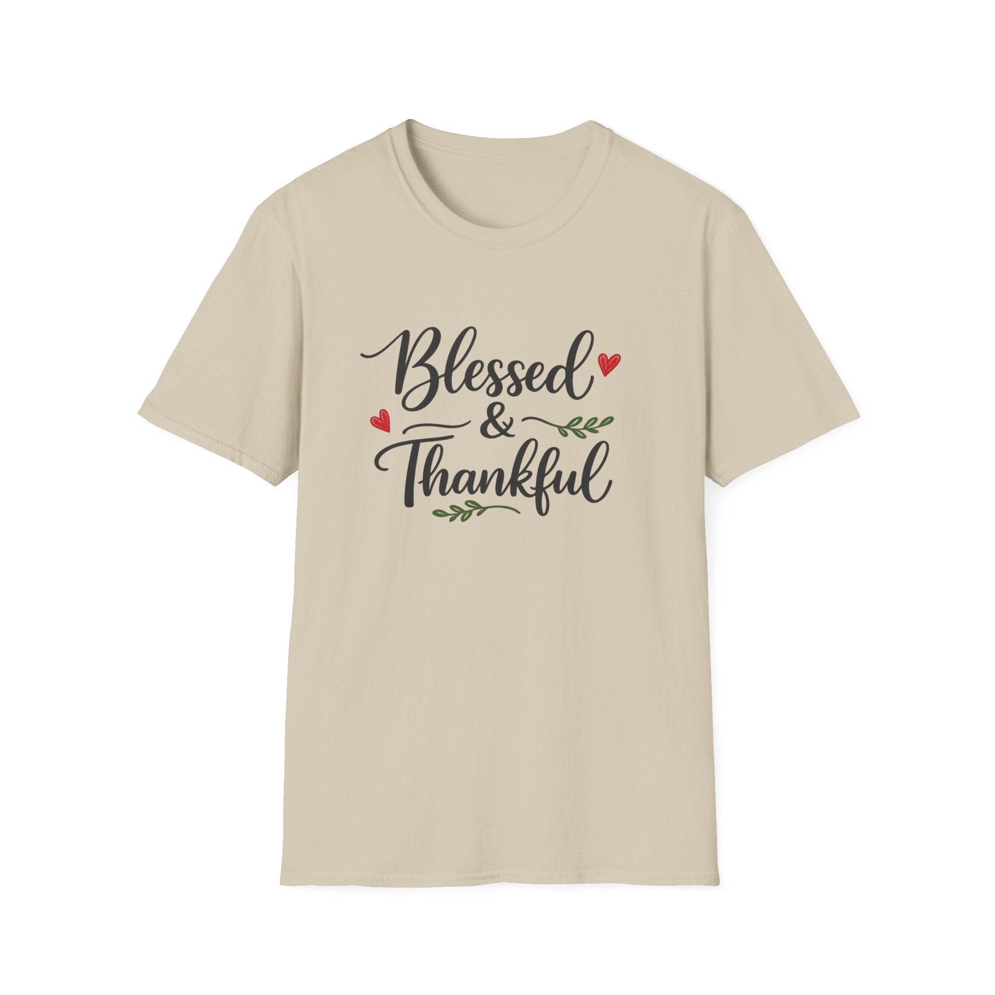 Blessed & Thankful T-Shirt | Christian Gratitude Shirt | Faith Inspired Tee | 7 colors - 100% cotton
