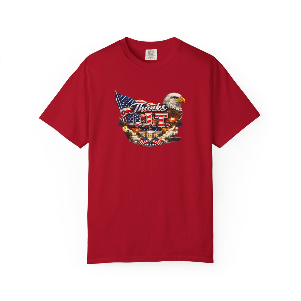 Thanks D.J.T Patriotic Eagle Shirt | American Flag Graphic Tee | USA Pride Freedom T-Shirt | Patriotic Gift | 7 colors - 100% cotton