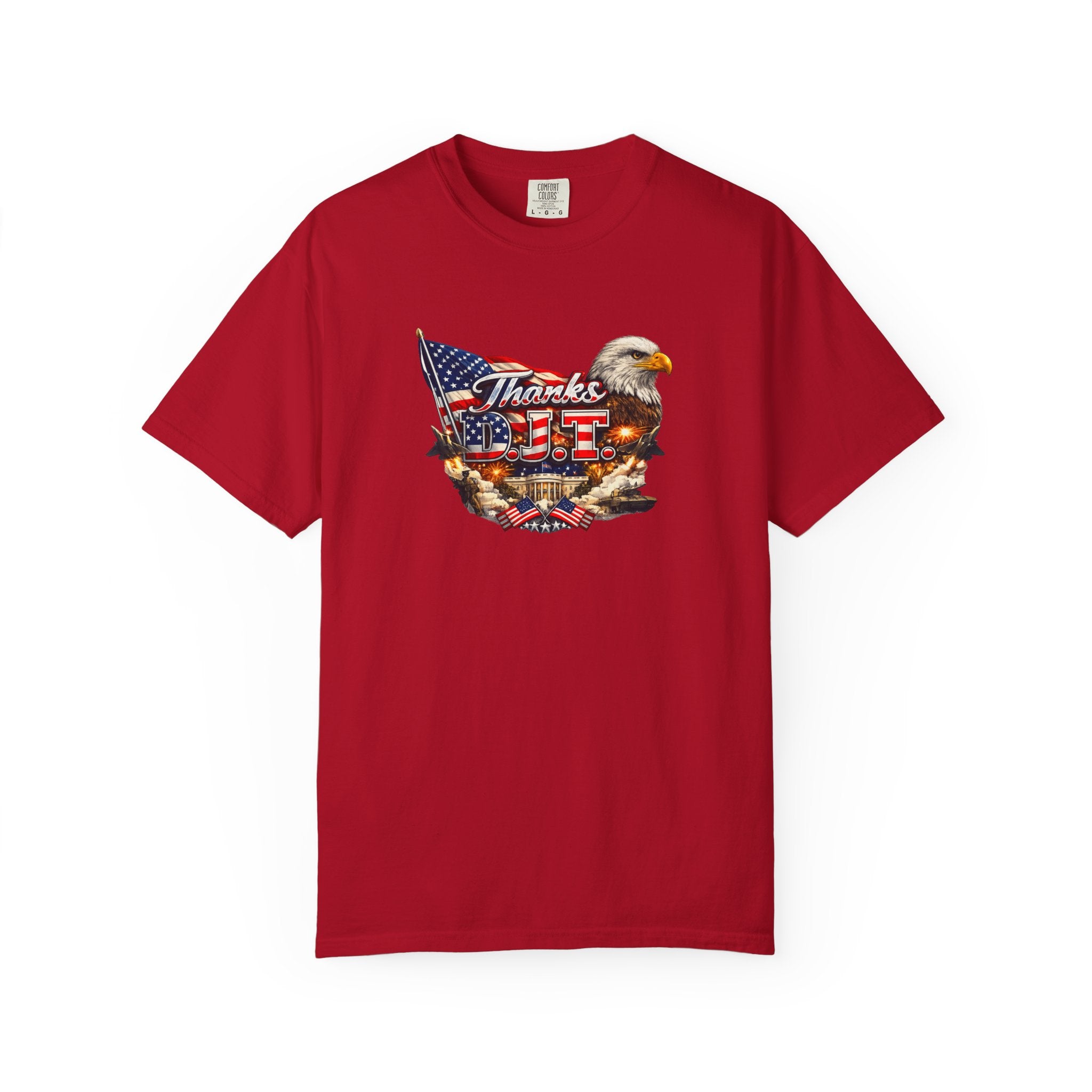 Thanks D.J.T Patriotic Eagle Shirt | American Flag Graphic Tee | USA Pride Freedom T-Shirt | Patriotic Gift | 7 colors - 100% cotton