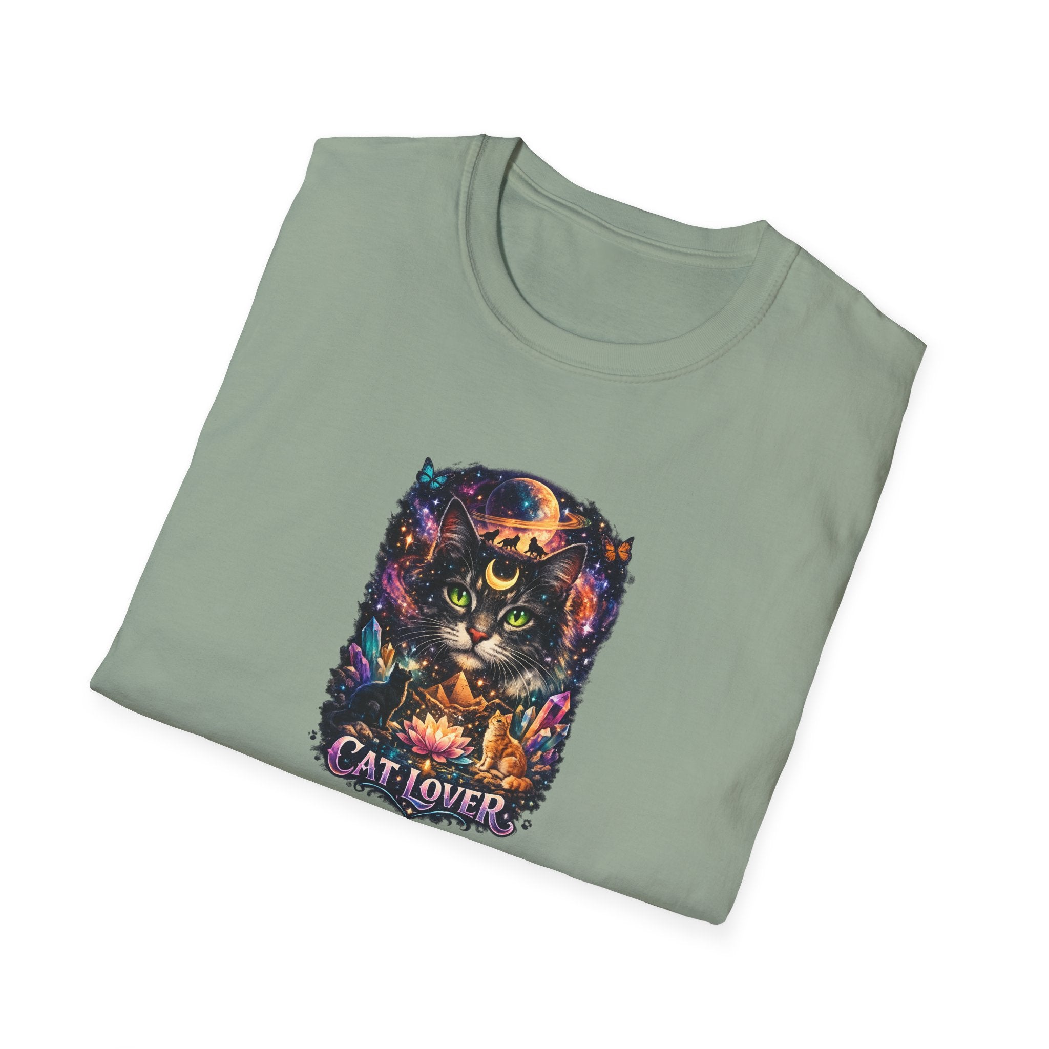 Mystical Cat Lover T-Shirt for Women  | Cat Mom Shirt | Gift for Cat Lovers | Boho Fantasy Art Top | 7 colors - 100% cotton