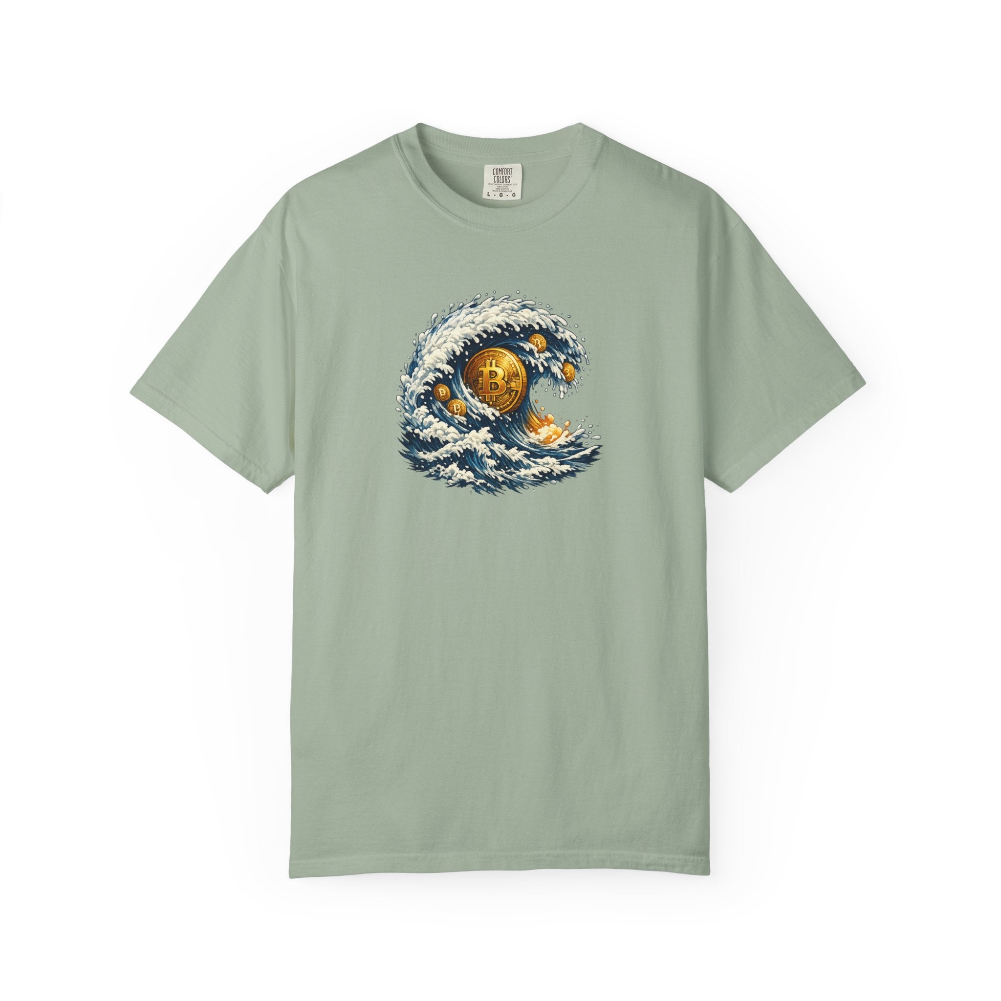 Bitcoin Tidal Wave T-Shirt | Futuristic Crypto Graphic Tee | Bitcoin Art Shirt | Crypto Gift | 12 colors - 100% cotton