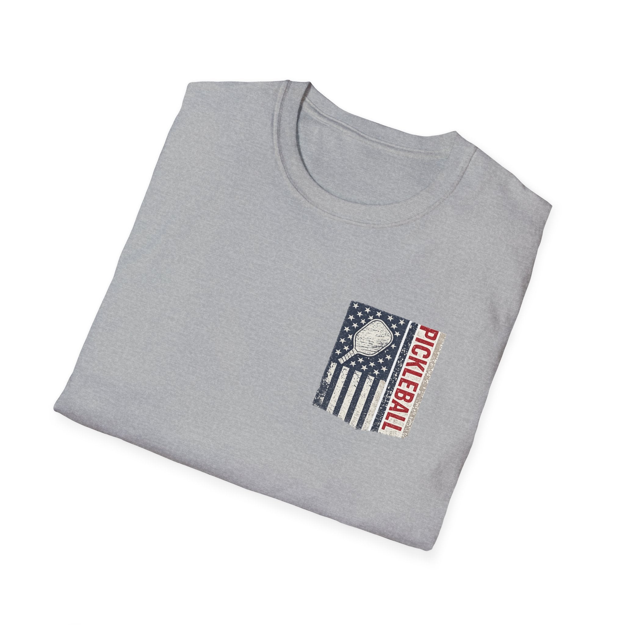 Patriotic USA Flag Pickleball Shirt | Men's Pickleball Tee | Gift for Pickleball Fanatic | 4th of July Shirt | 6 colors - 100% cotton