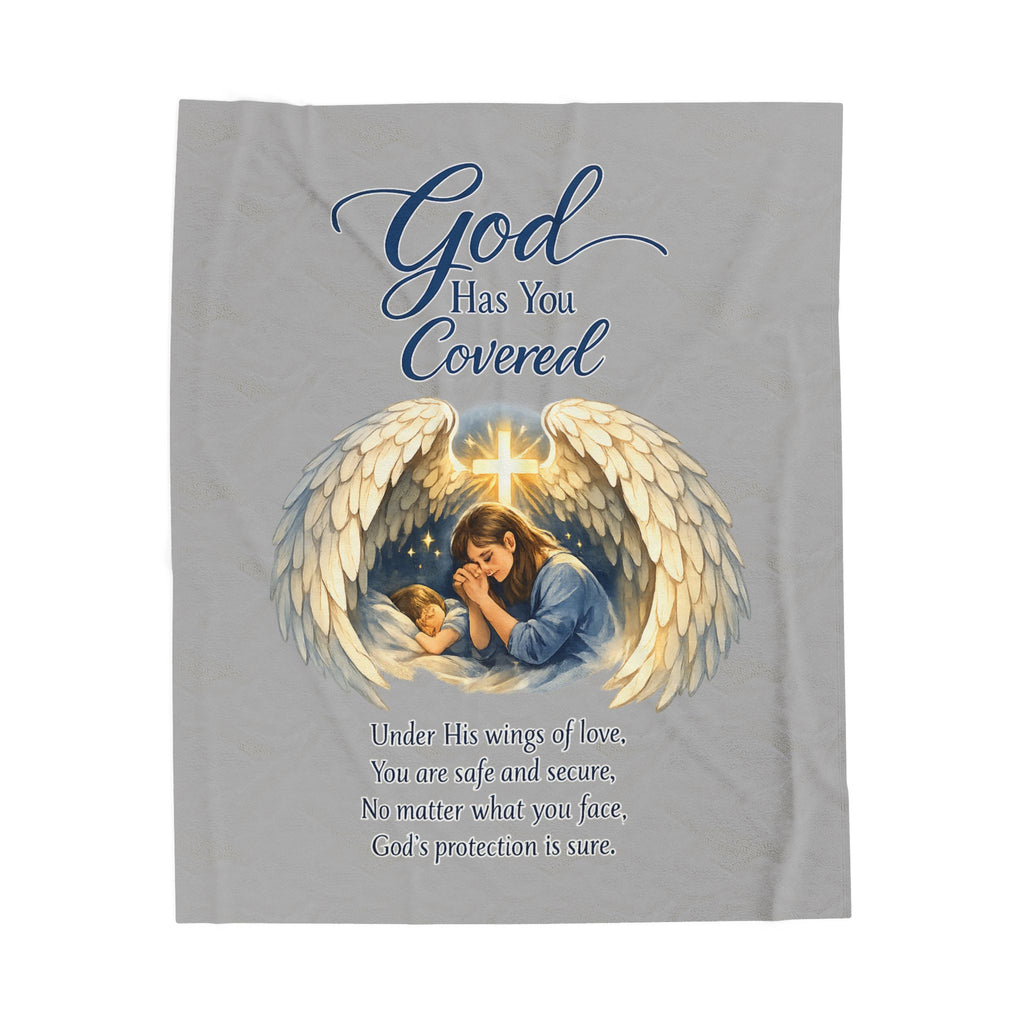 God Has You Covered Blanket | Christian Inspirational Throw | Faith-Based Religious Gift | Comfort Blanket for Loved One | 50" x 60"