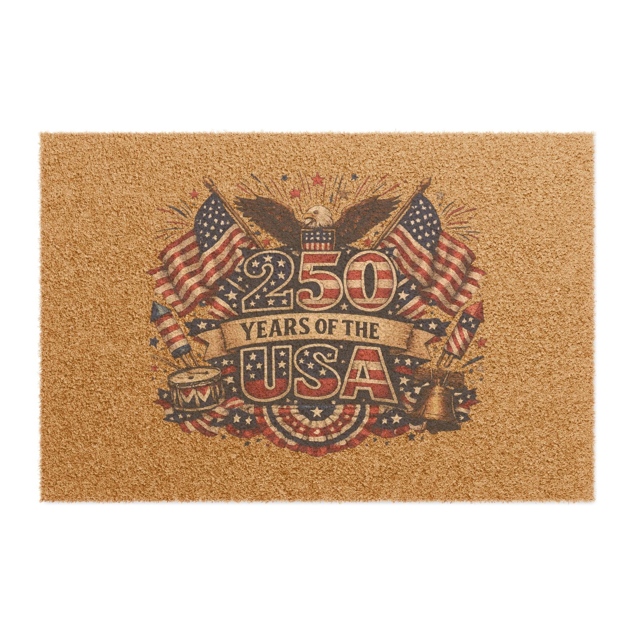 USA 250th Anniversary Doormat | Patriotic Eagle & Flag Welcome Mat  | 1776-2026 Semiquincentennial Decor | Outdoor Mat | 24 x 16
