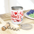 Happy Valentine's Day Wine Tumbler | Stainless Steel Insulated Wine Cooler | Cute Cupid & Hearts | Valentine Gift for Her or Him 12 oz