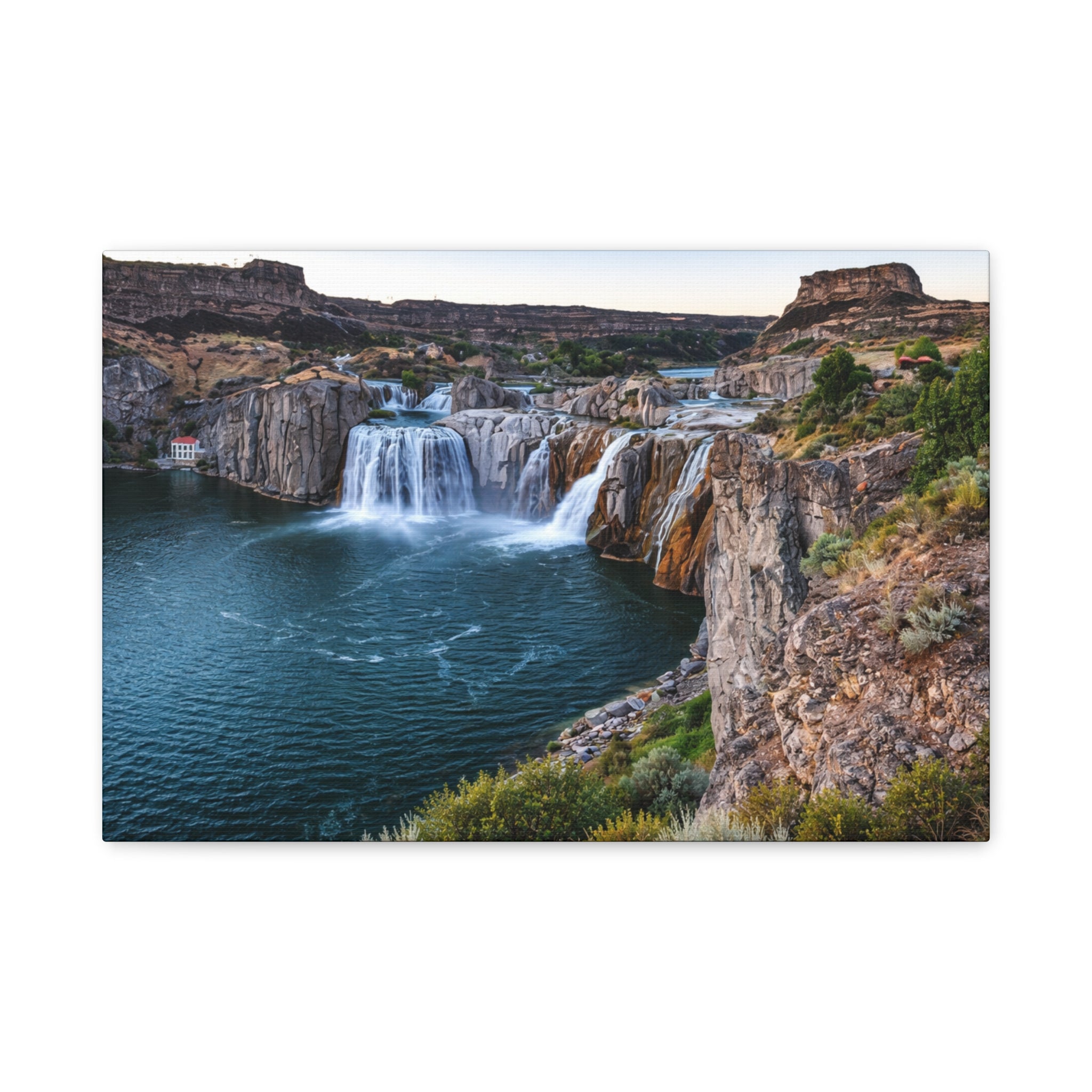 Shoshone Falls Canvas - Twin Falls Waterfall Wall Art - Snake River Canyon Landscape - Large Scenic Home Decor - Stretched, 1.25" - 6 Sizes