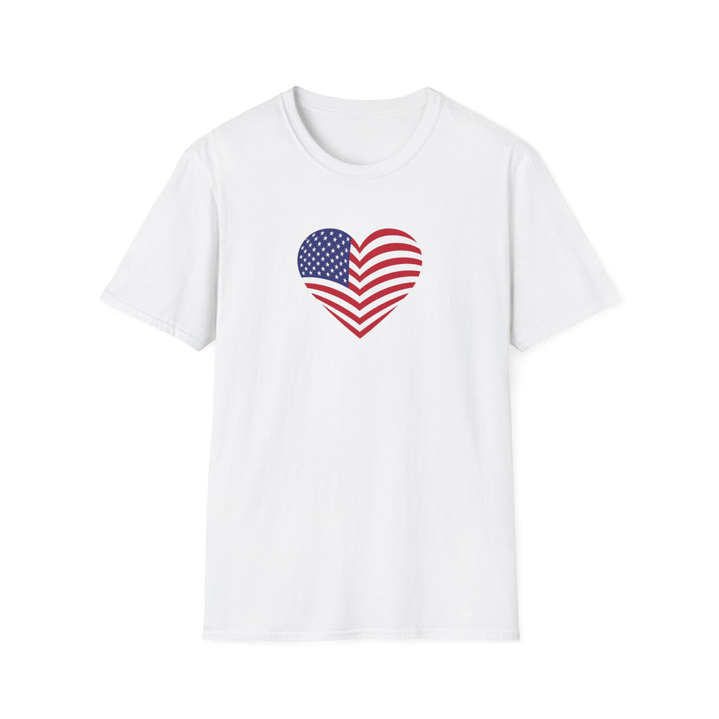 American Flag Heart TShirt | Patriotic USA Love Tee | Red White Blue Graphic Tee | Summer USA Shirt | 4 colors - 100% cotton