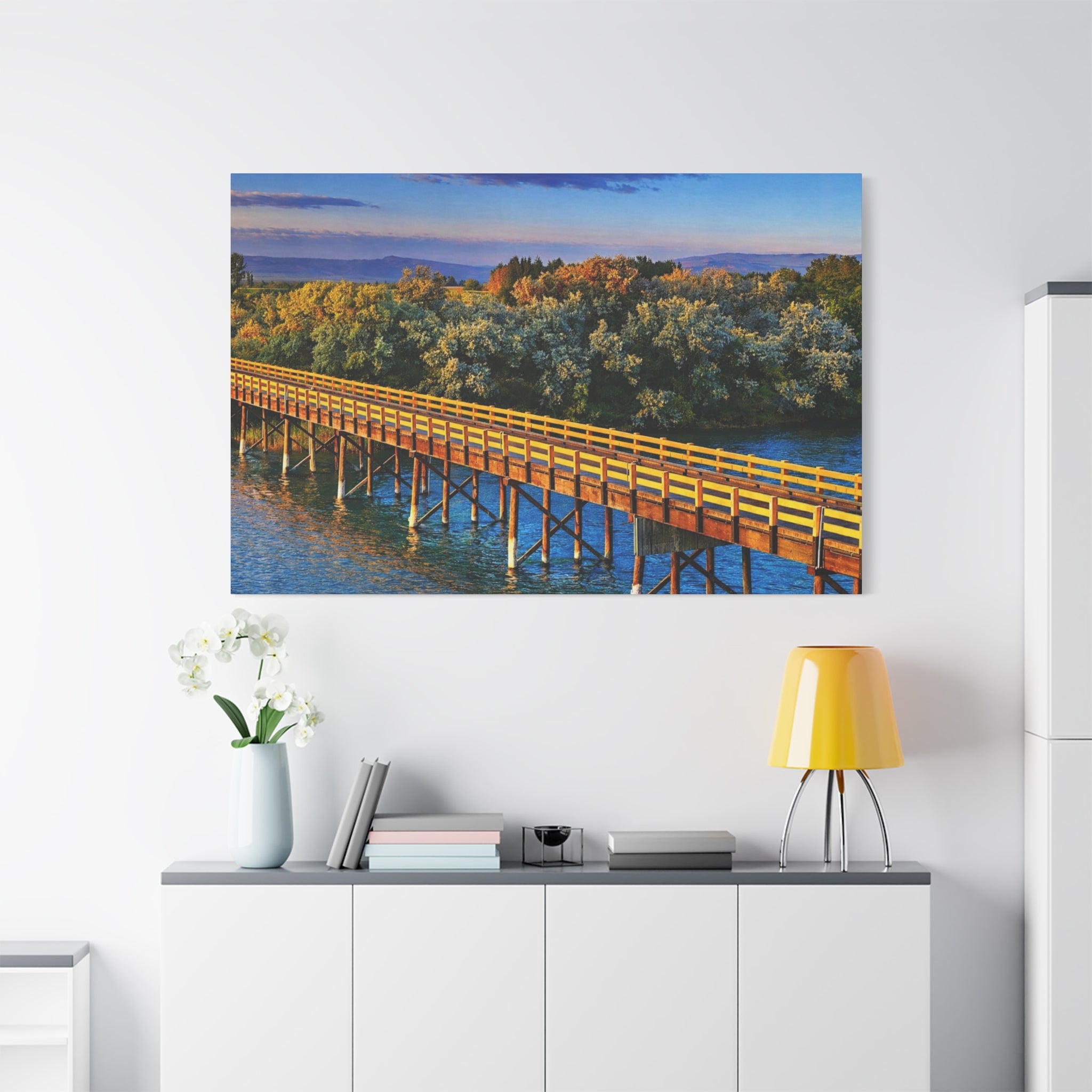 Jackson Bridge Matte Canvas | Idaho Wall Art |  Scenic Snake River  | Rustic Mountain Décor - 6 sizes