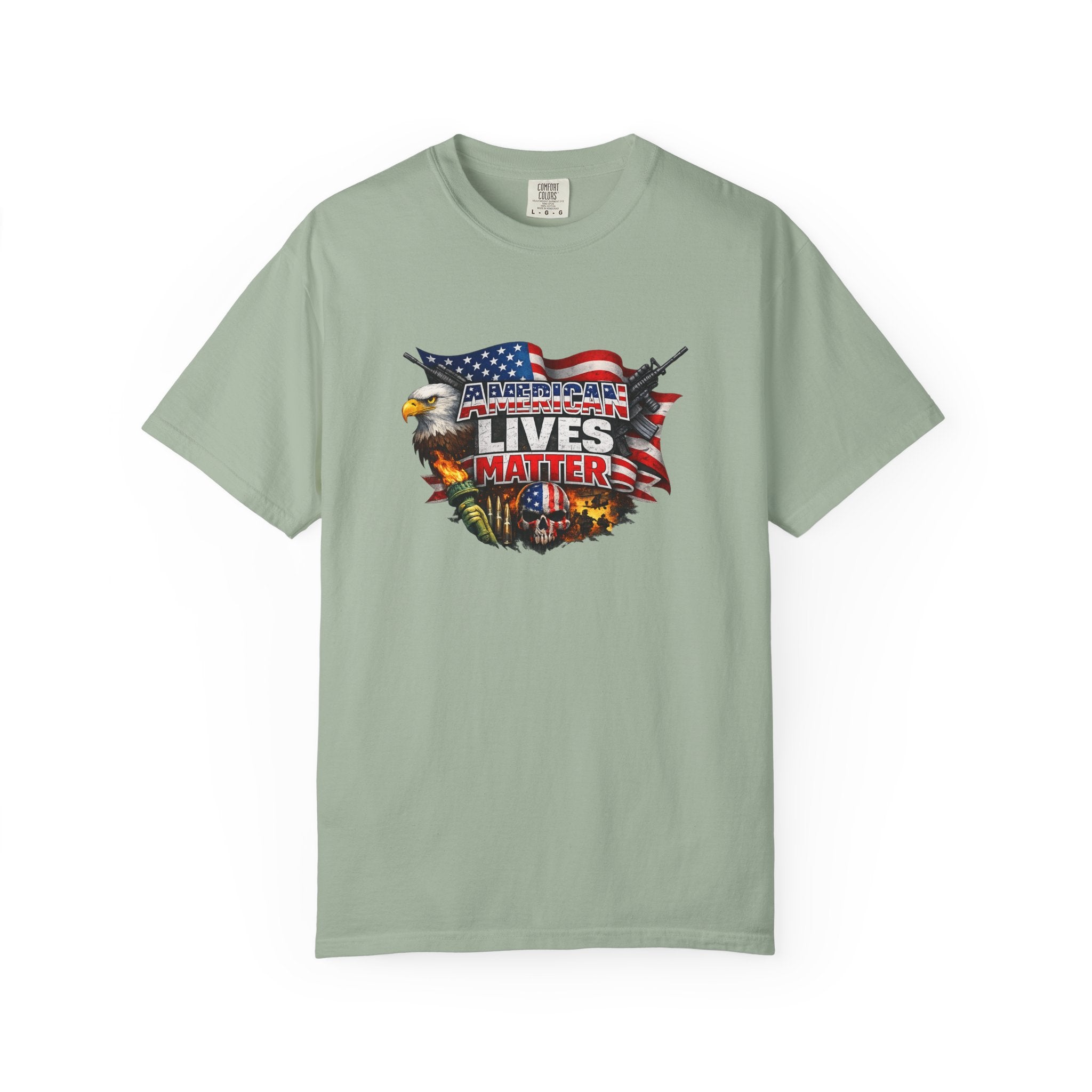 American Lives Matter Patriotic T-Shirt | Military Style USA Freedom Shirt | Veteran Support Tee | 7 colors - 100% cotton