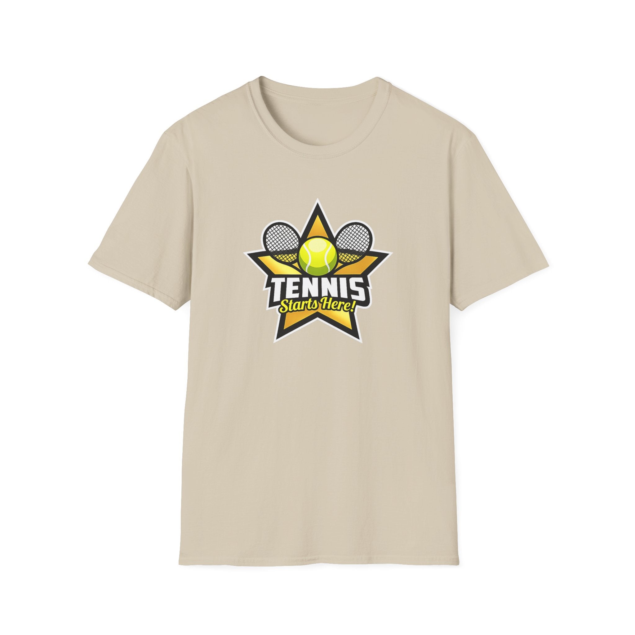 Tennis Starts Here T-Shirt | Tennis Player Shirt | Tennis Lover Gift | Court Life Tennis Apparel | 6 colors - 100% cotton