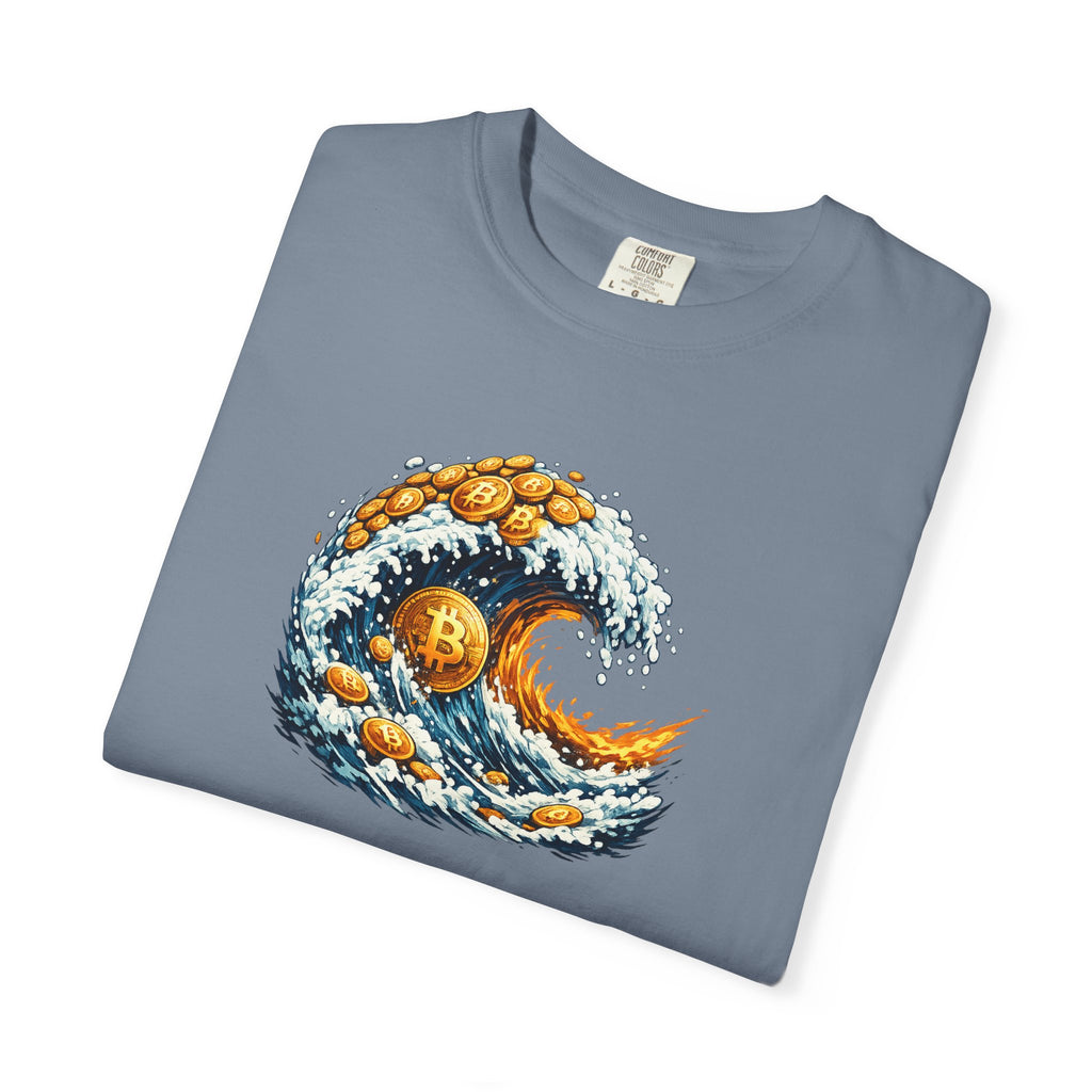Bitcoin Tidal Wave T-Shirt | Futuristic Crypto Graphic Tee | Bitcoin Art Shirt | Crypto Gift for Him | 12 colors - 100% cotton