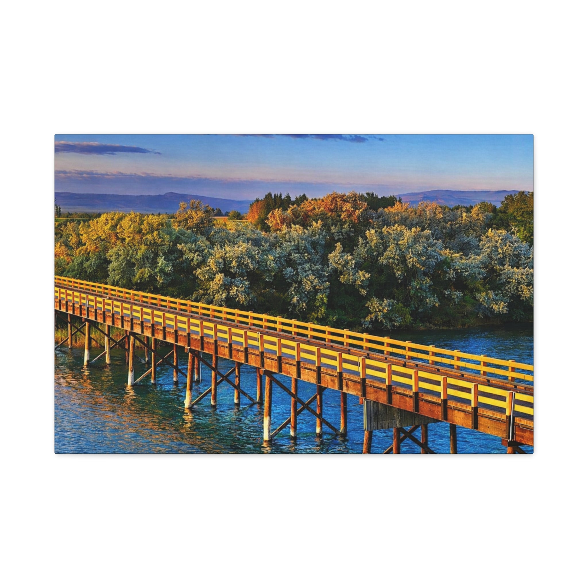 Jackson Bridge Matte Canvas | Idaho Wall Art |  Scenic Snake River  | Rustic Mountain Décor - 6 sizes