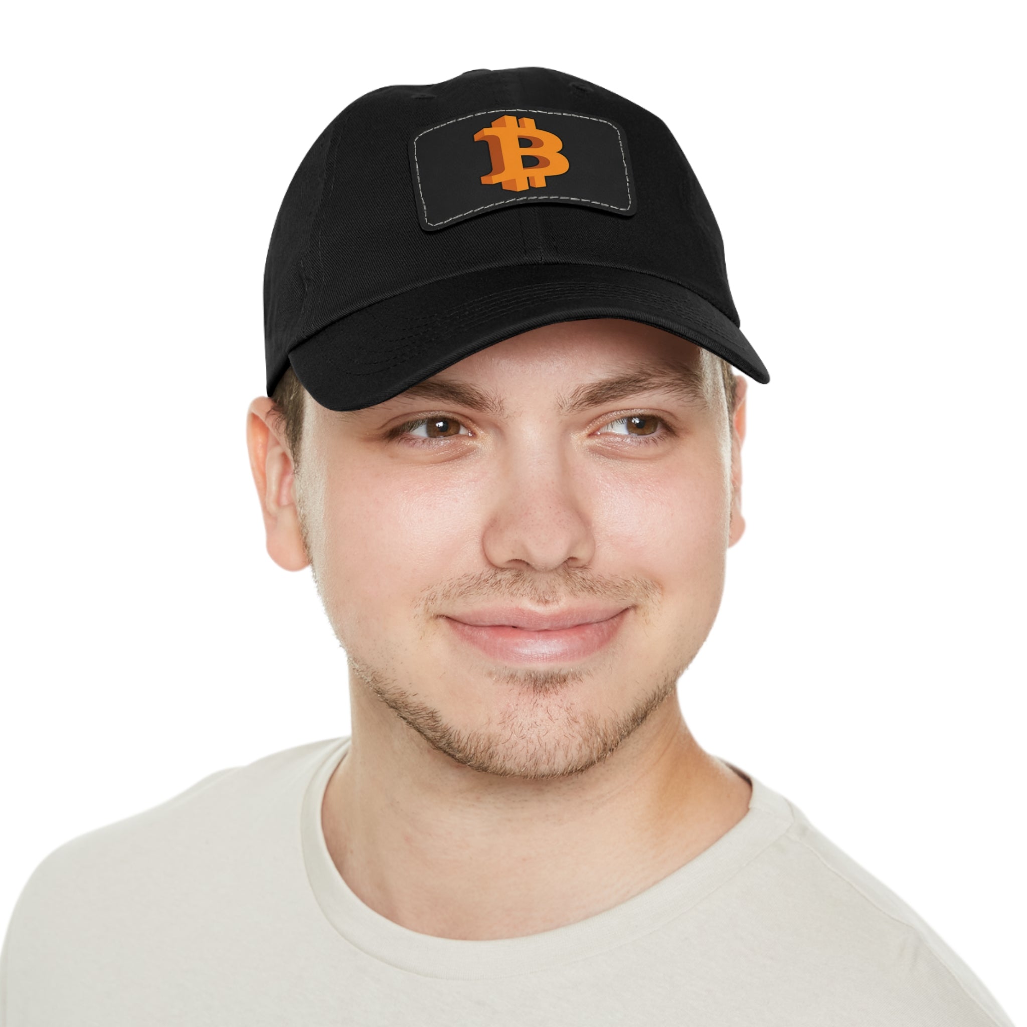 Bitcoin Believer Hat.  Twill Cap with B Logo on Leather Patch.