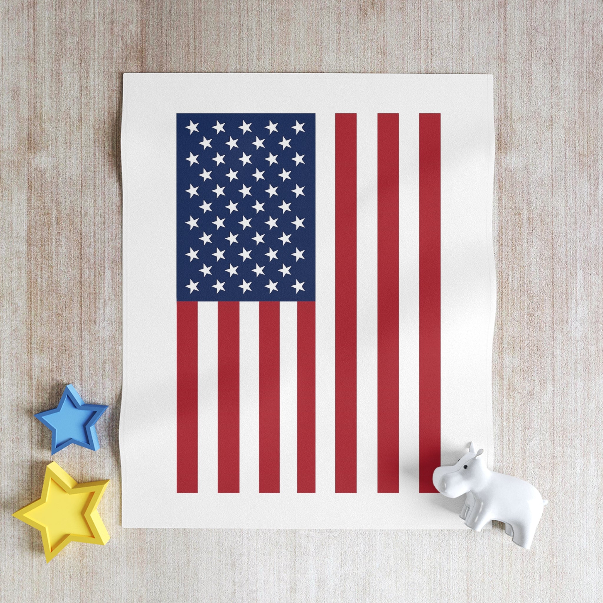 American Flag Throw Blanket | Red White Blue Patriotic USA Couch Throw | Military Gift | July 4th Decor | USA Flag Blanket 50" x 60"