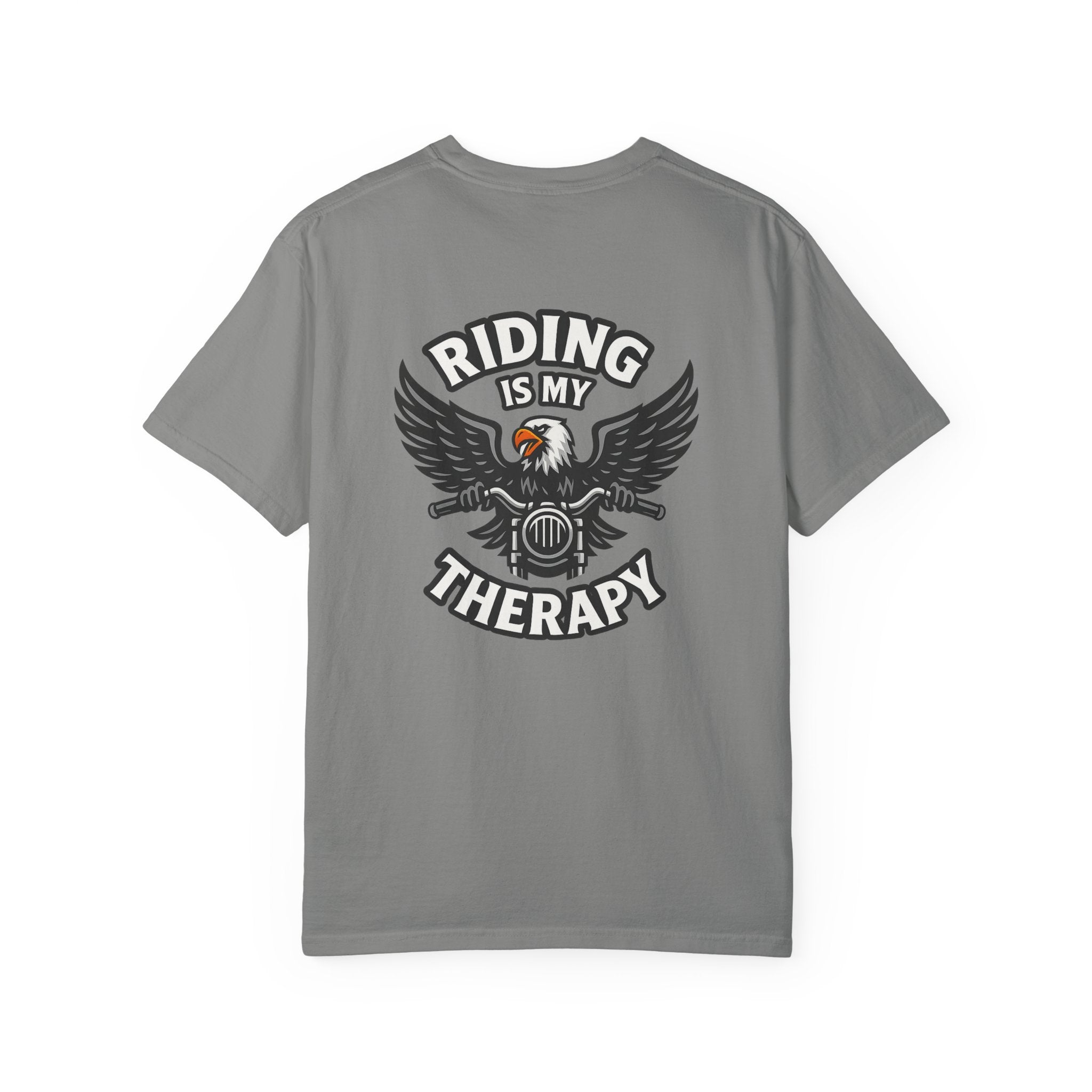 Riding is my Therapy Eagle Motorcycle T-Shirt | Harley Biker Graphic Tee | 8 colors - 100% cotton