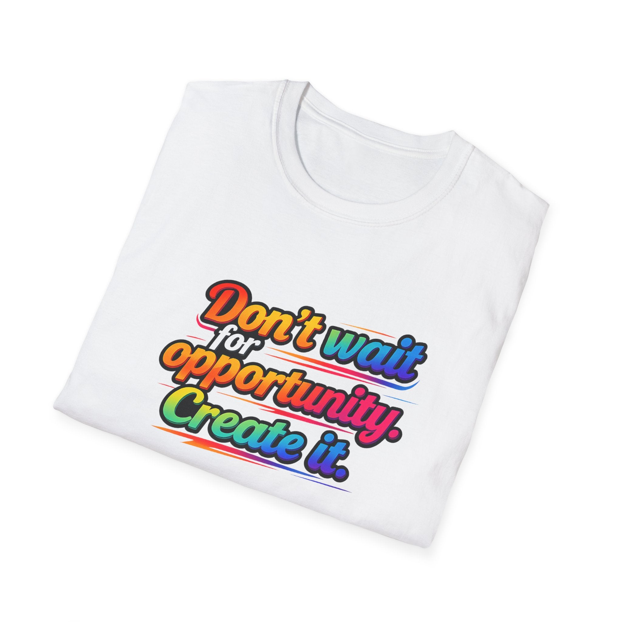 Create Your Opportunity | Bold Motivational Rainbow Typography Tee | 5 colors - 100% cotton