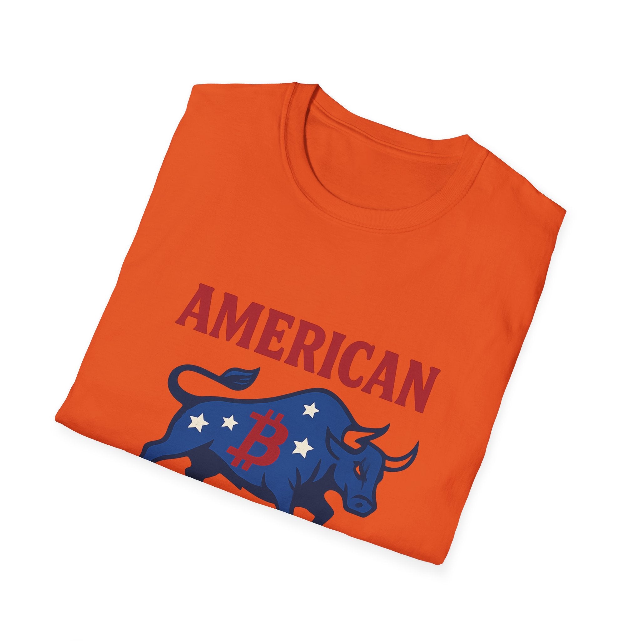 American Bitcoin - Red, White & Bull T-Shirt Tee | 5 colors - 100% cotton