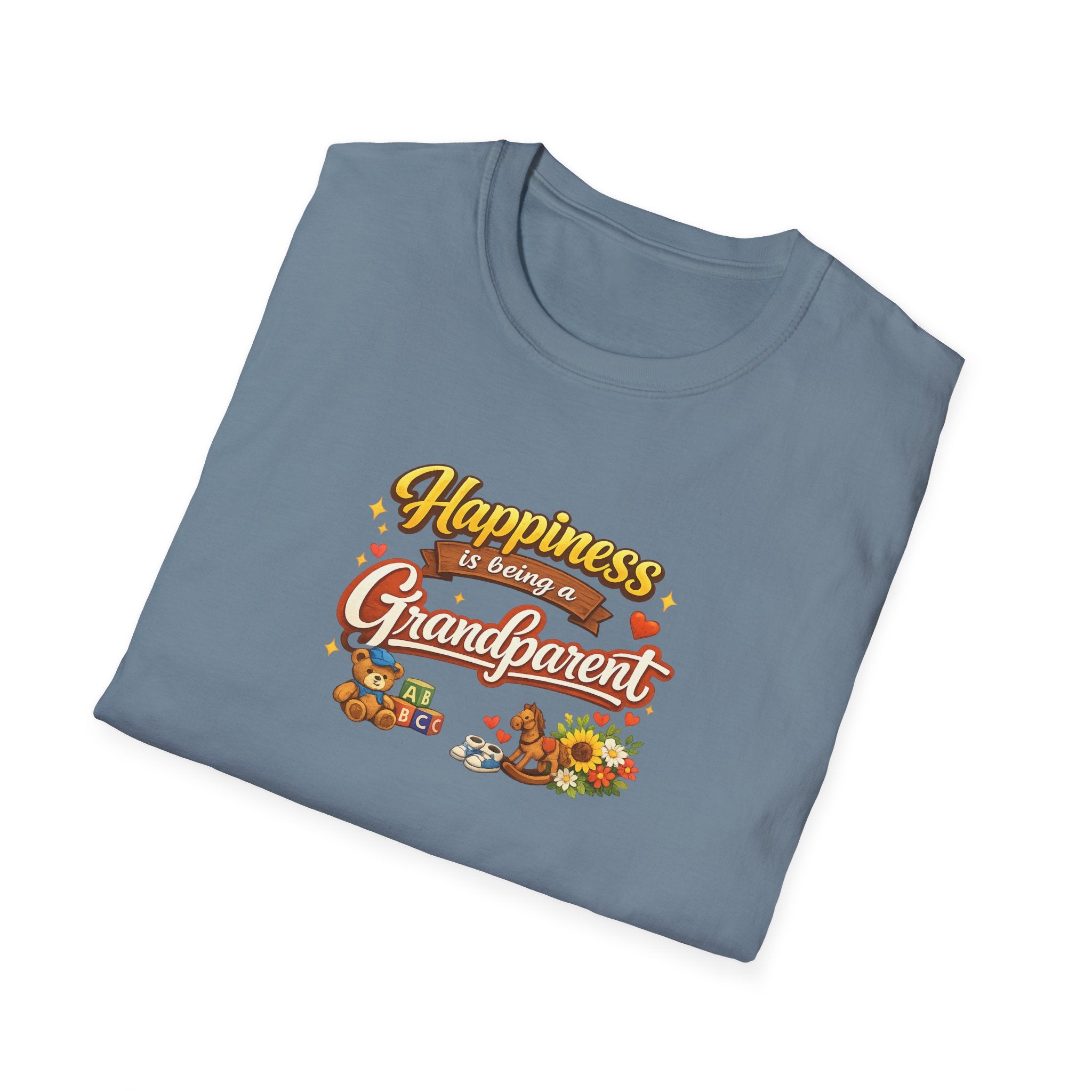 Happiness Is Being a Grandparent Shirt | Grandpa-Grandma Gift Tee | Proud Grandkids Shirt | Cute Grandparent TShirt | 7 colors - 100% cotton