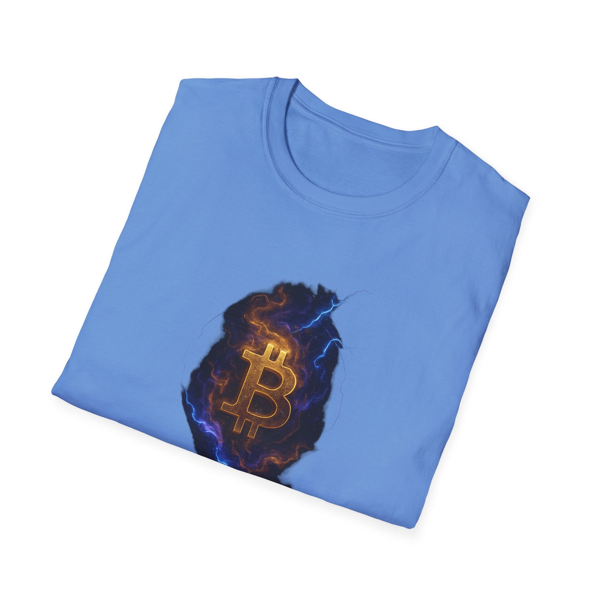 Electric Gold Lightning Bitcoin Tee | Crypto Power Unleashed - BTC Tee | 3 colors - 100% cotton