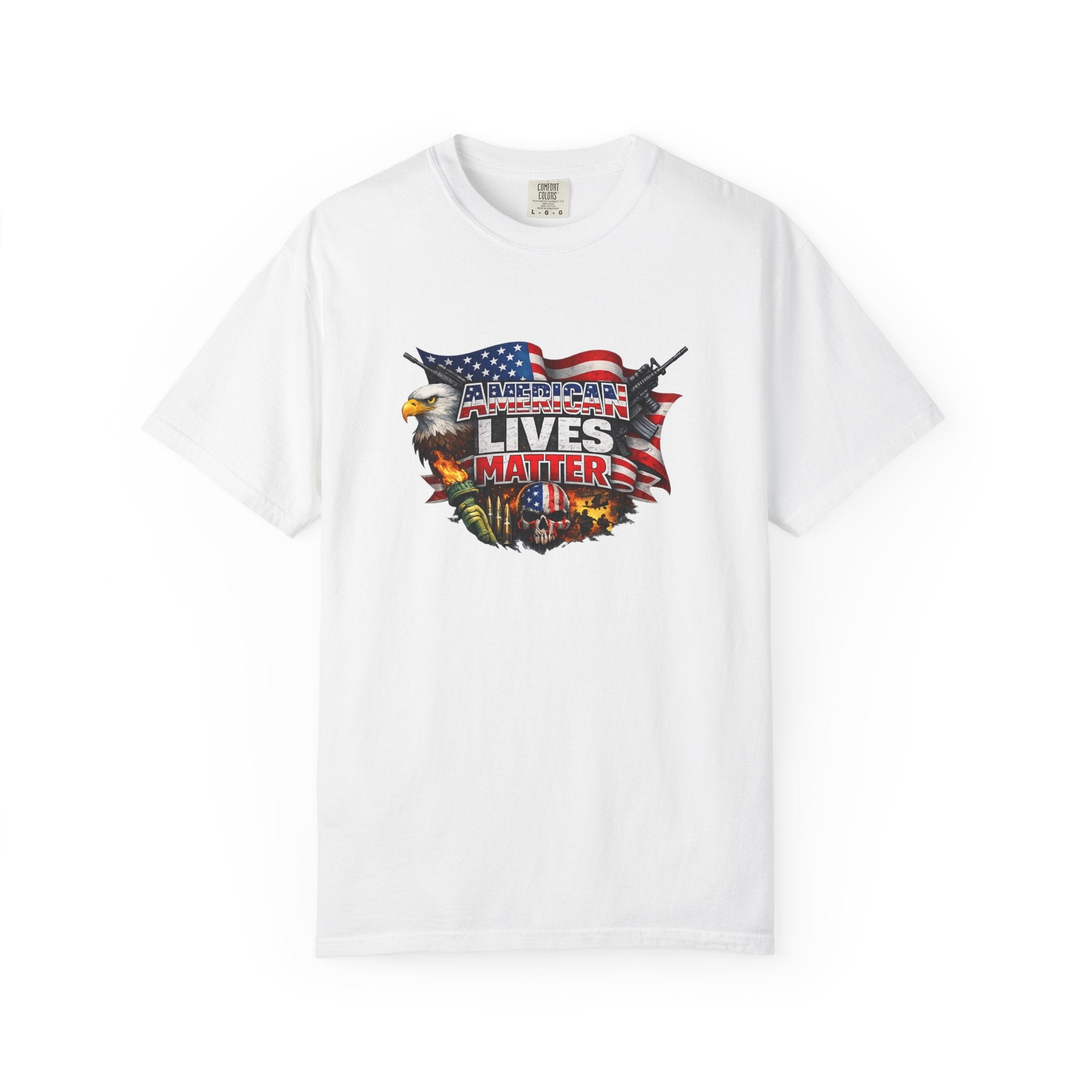 American Lives Matter Patriotic T-Shirt | Military Style USA Freedom Shirt | Veteran Support Tee | 7 colors - 100% cotton