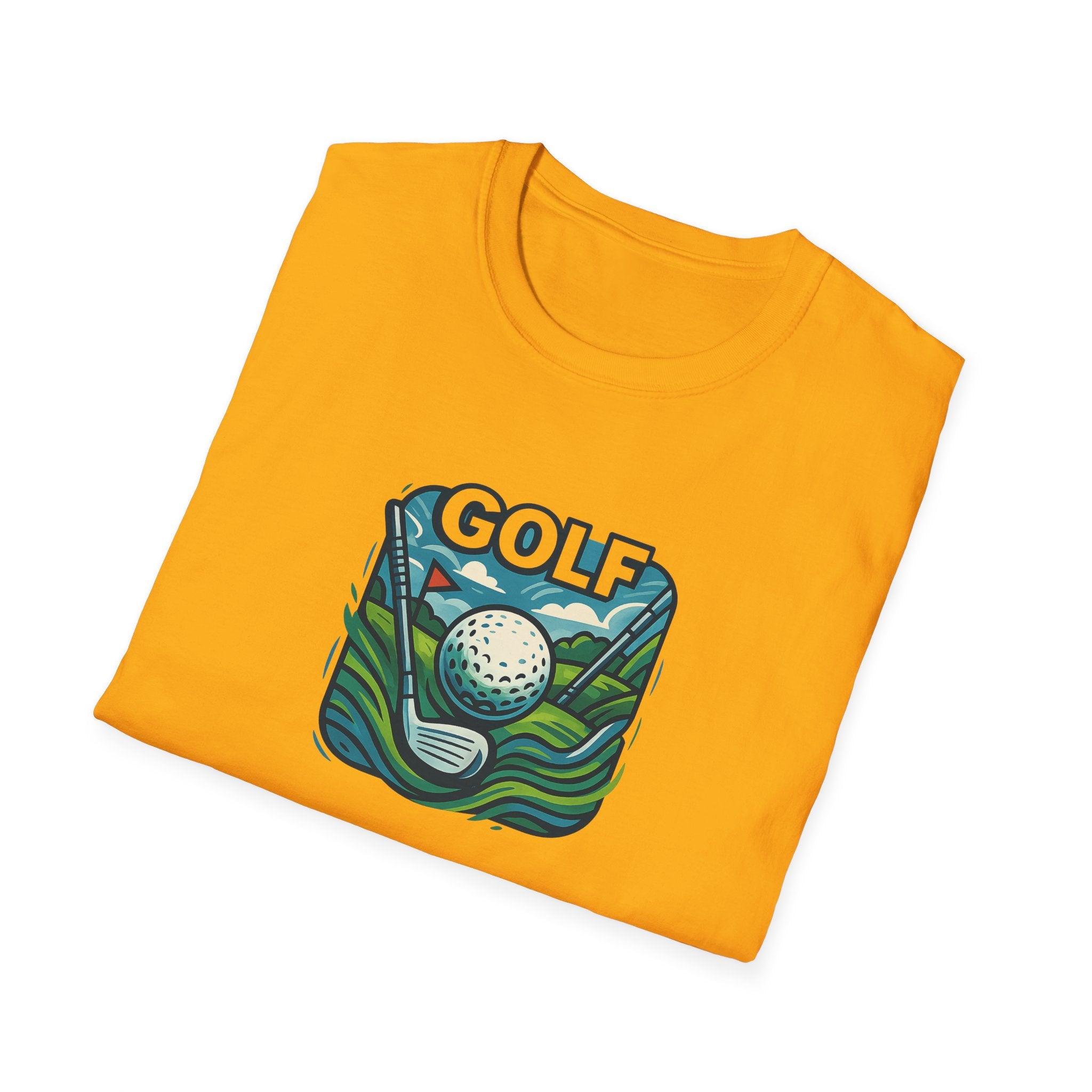 Retro Graphic Golf Tee with Club and Ball Design | Perfect Gift for Golf Enthusiasts | 4 colors - 100% cotton