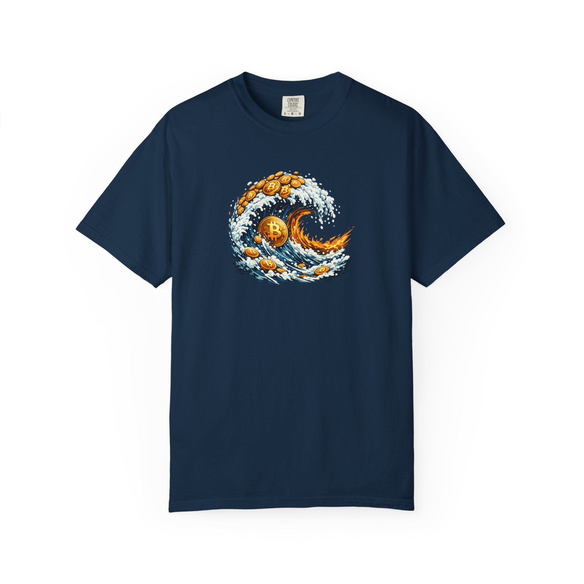 Bitcoin Tidal Wave T-Shirt | Futuristic Crypto Graphic Tee | Bitcoin Art Shirt | Crypto Gift for Him | 12 colors - 100% cotton
